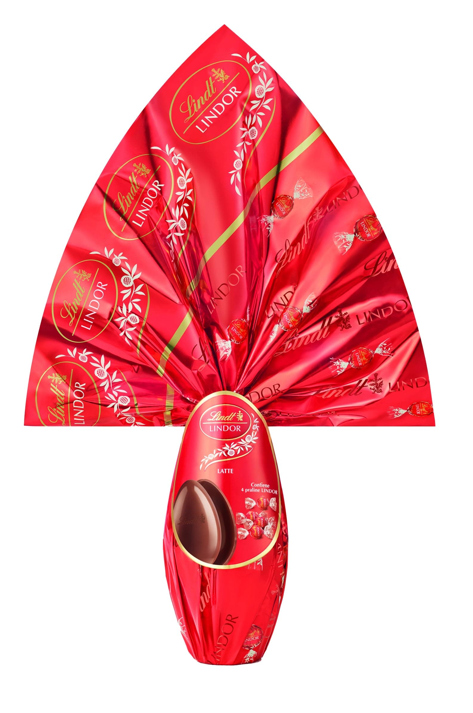 Lindt LINDOR Uova di Pasqua 2026 Cioccolato al Latte, Uovo al Cioccolato al Latte con Praline LINDOR e Sorpresa, 320g