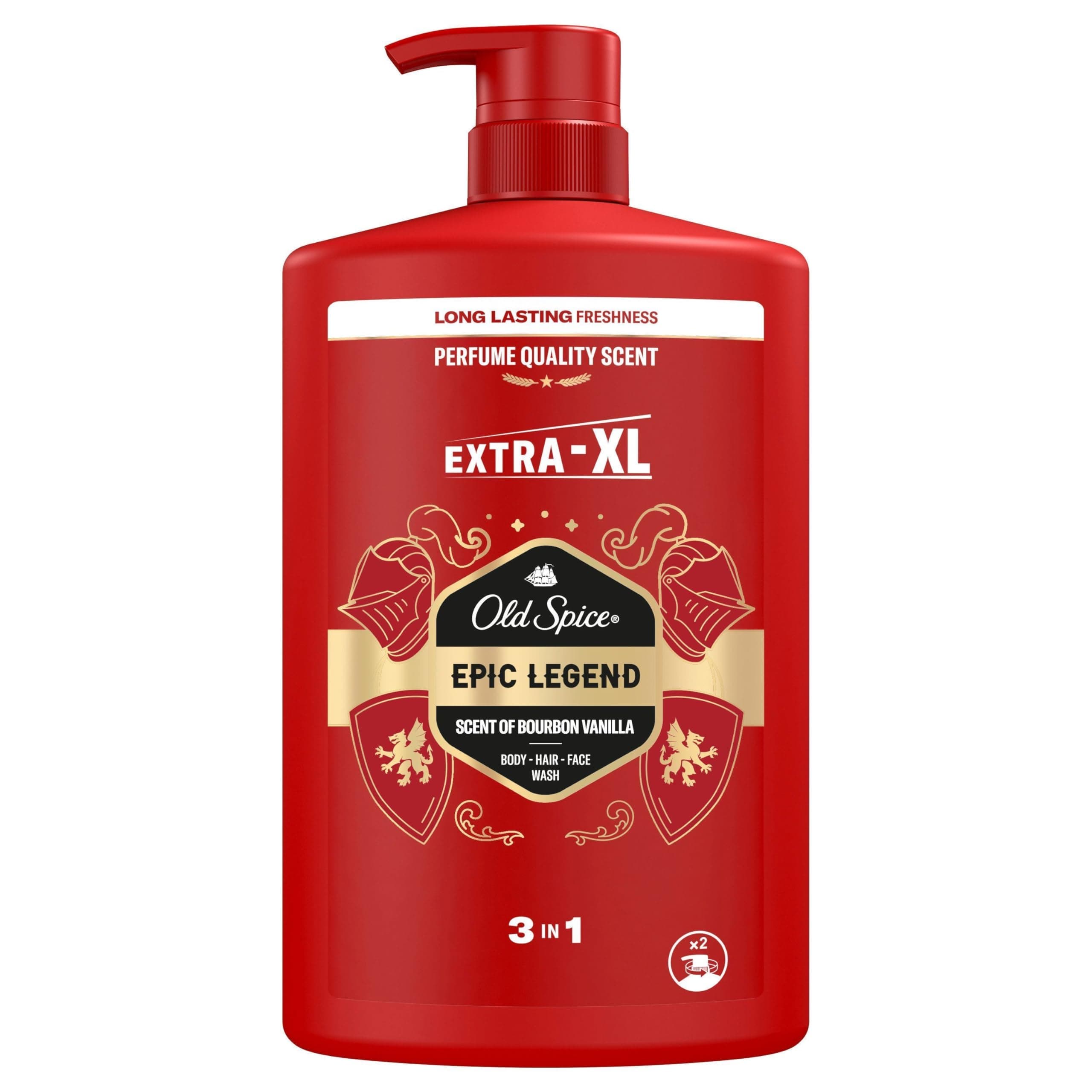 Old Spice Epic 3-in-1 Duschgel für Haar, Gesicht und Körper 1000 ml, langanhaltende Frische, Duft von Parfümqualität, Tiefenreinigung
