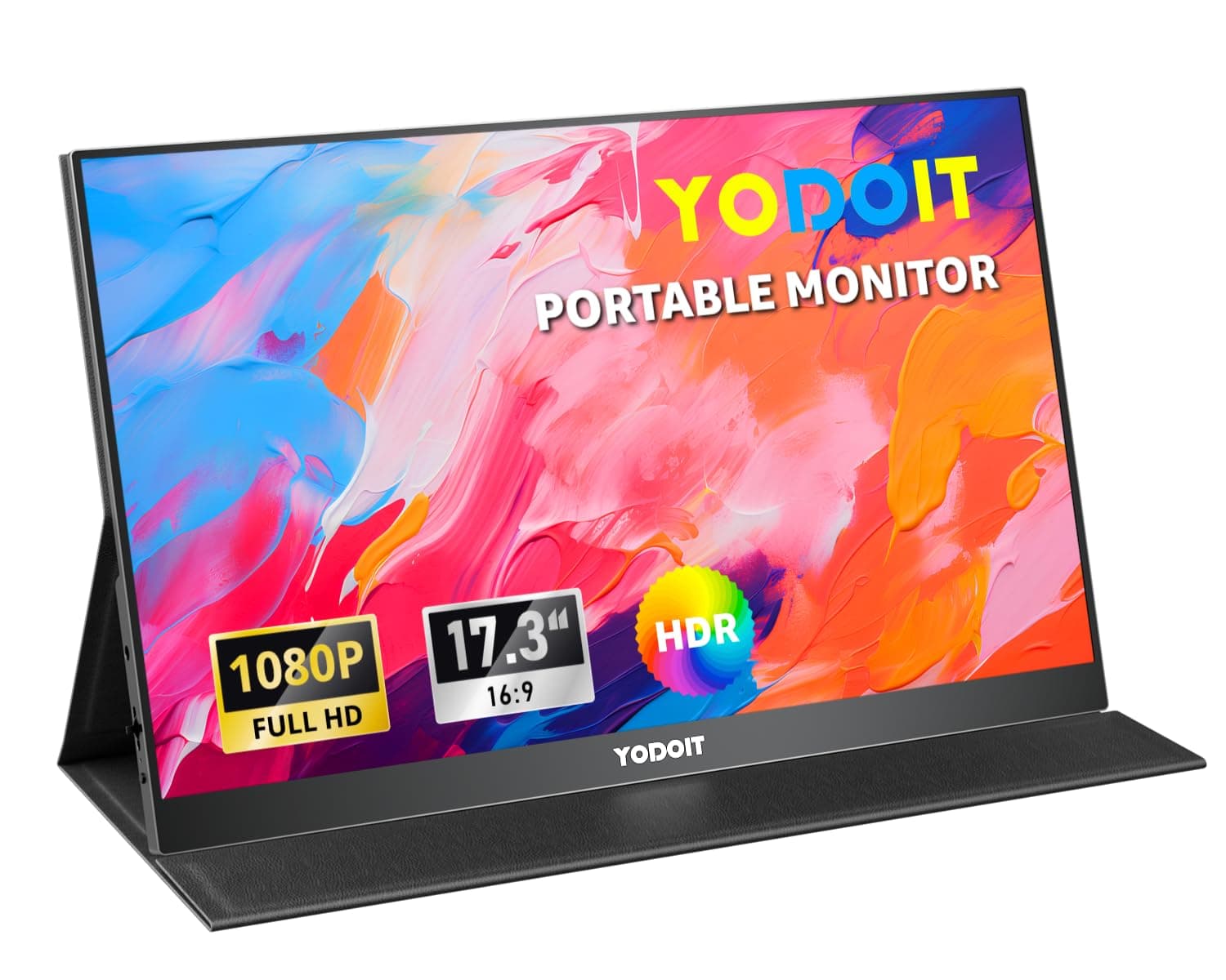 Yodoit Monitor portatile 17,3 pollici 100% sRGB 1920 × 1080 Schermo monitor FHD IPS Display con USB Tipo C Altoparlanti integrati Monitor per la cura degli occhi per PC, laptop, MacBook, Xbox, Switch