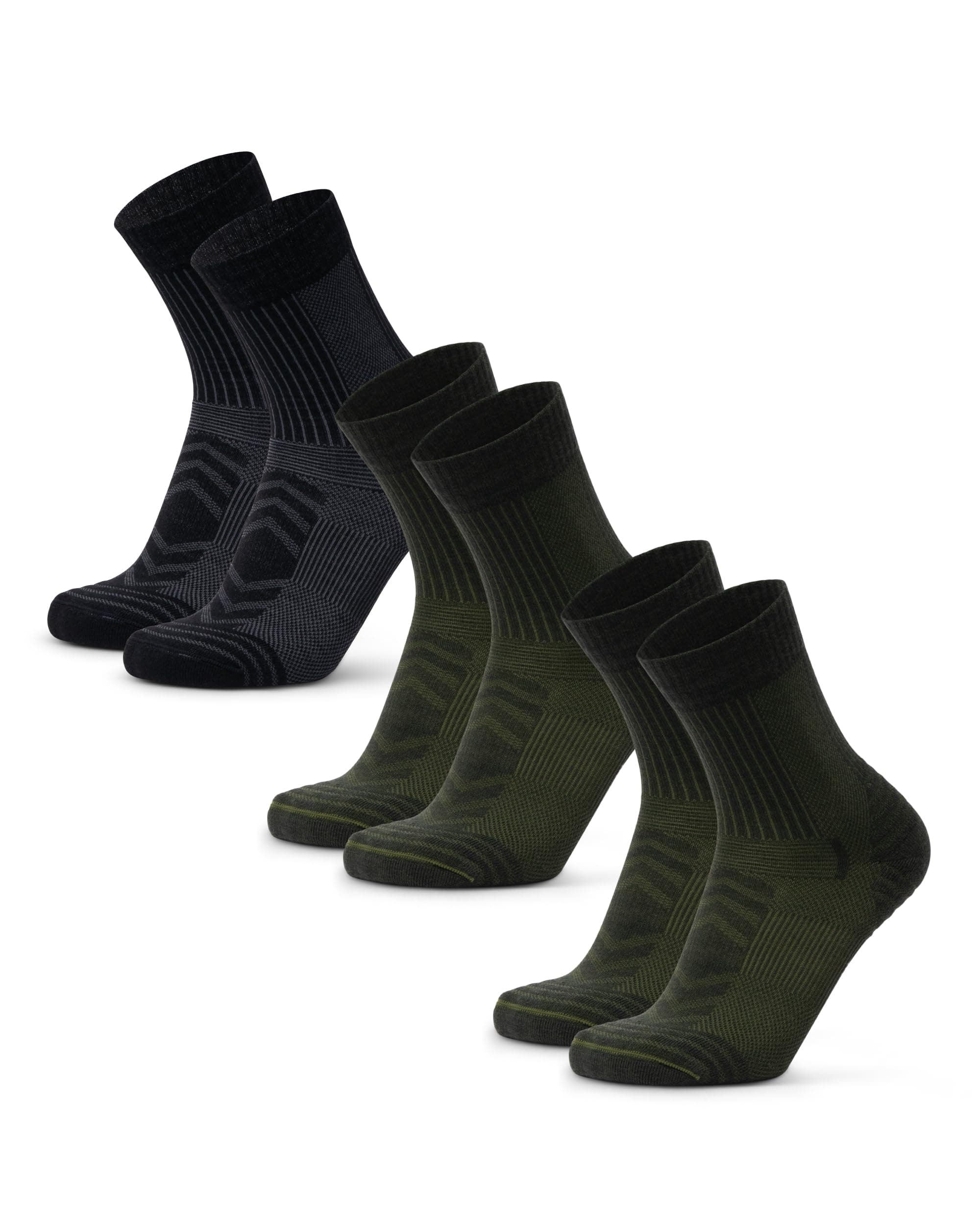 DANISH ENDURANCE Leichte Merino Wolle Wandersocken, Warme Wollsocken, Thermo Merino Socken, Gepolstert, Atmungsaktiv & Anti-Blasen, Unisex, für Herren & Damen, 3 & 5 Paar