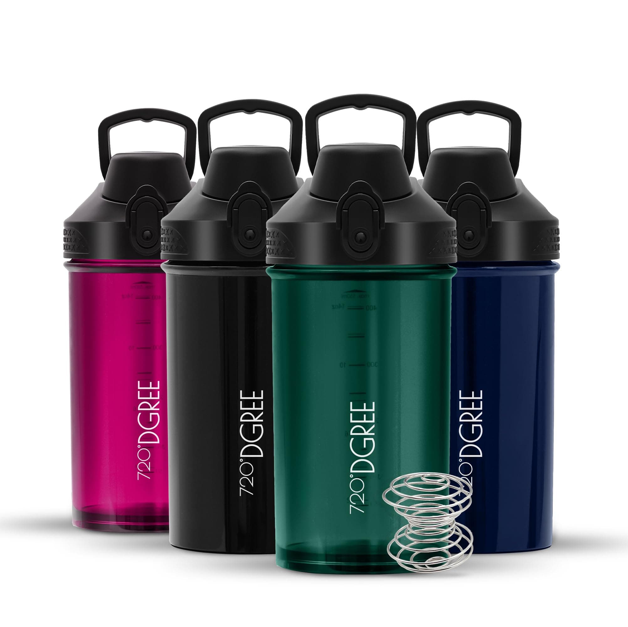 720°DGREE Protein Shaker 550ml “uberShaker“ – Auslaufsicher, BPA-Frei, Einfache Reinigung, Spiralmischer für cremige Shakes - Premium Eiweißshaker, Schüttelbecher für Eiweiß, Fitness, Gym