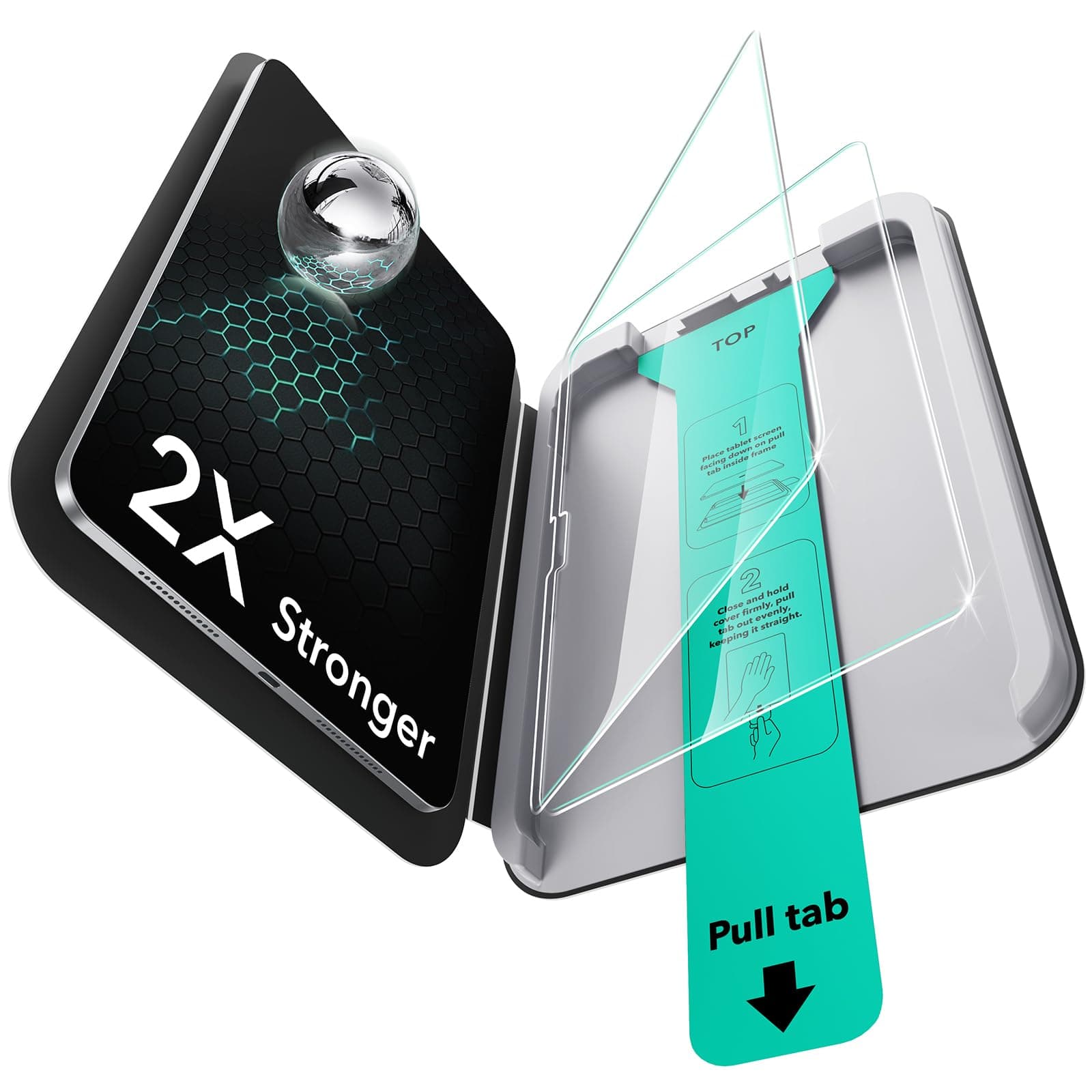 ESR 2 Stück Schutzfolie für iPad Pro 13 Zoll M5/M4 (2025/2024), Displayschutz mit UltraFit Ablage, 9H Härte, Kratzfest, HD-Klarheit, Staub- und Blasenfrei, Pencil (USB-C)/Pro Unterstützung