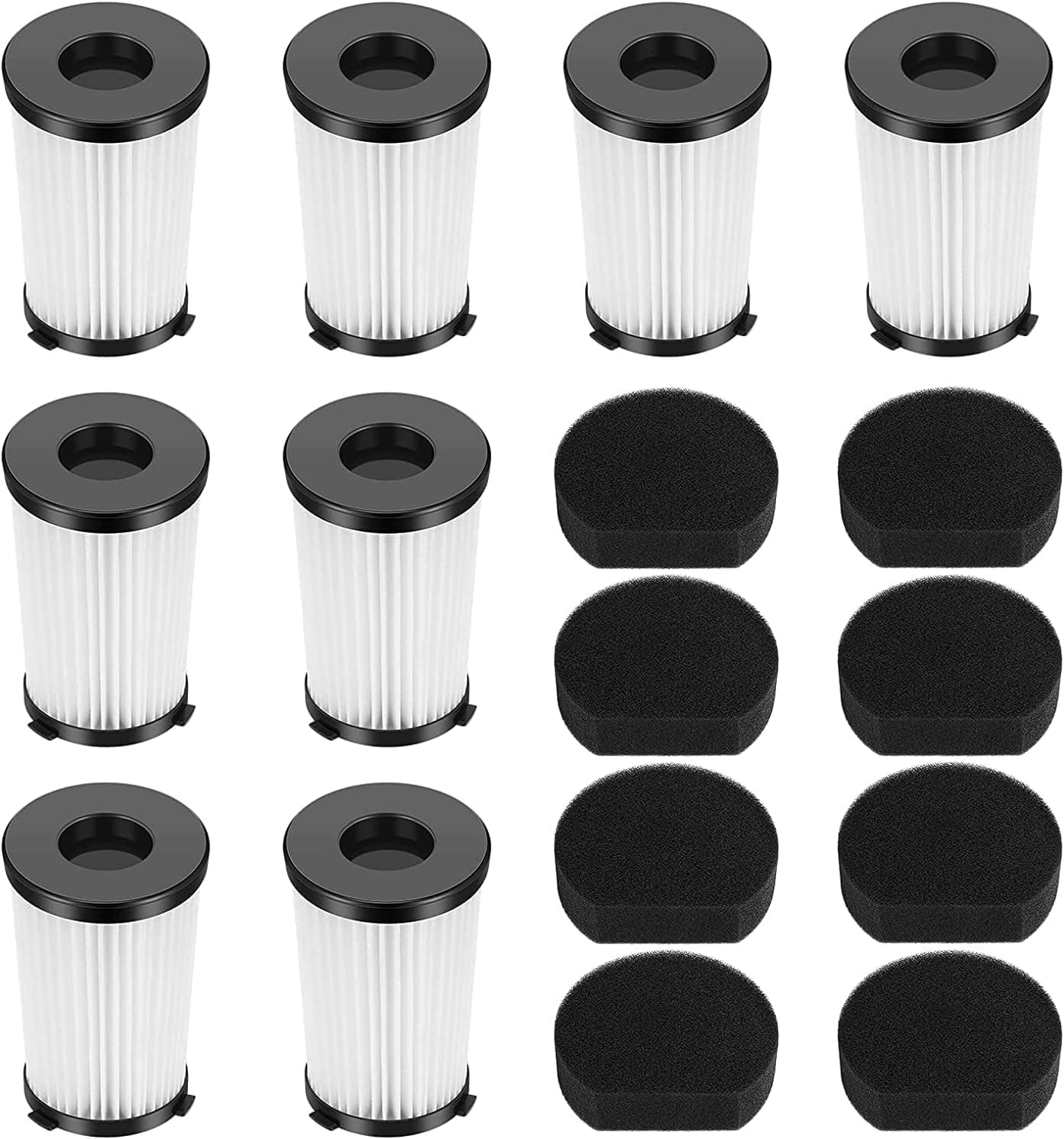 16 Pezzi Filtro di ricambio compatibile con gli aspirapolvere Ariete Handyforce 2761 e 2759, 8 filtri + 8 filtri in Spugne