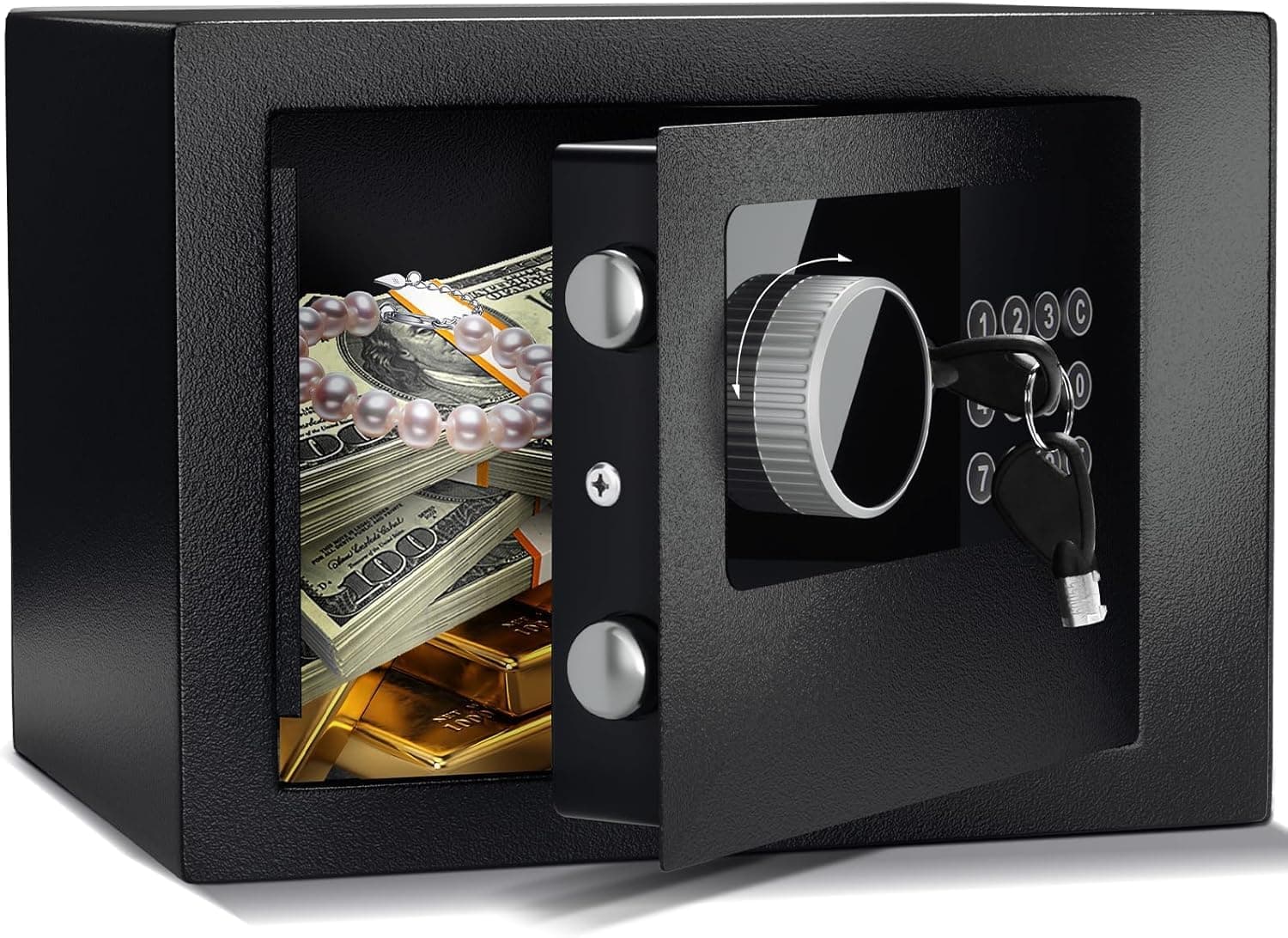 SINZUX Caja Fuerte,Caja Fuerte con Código Digital,Para Seguridad en el Hogar, Almacenaje, Pequeña para Ahorros, Joyas o Dinero en Efectivo 6.6L