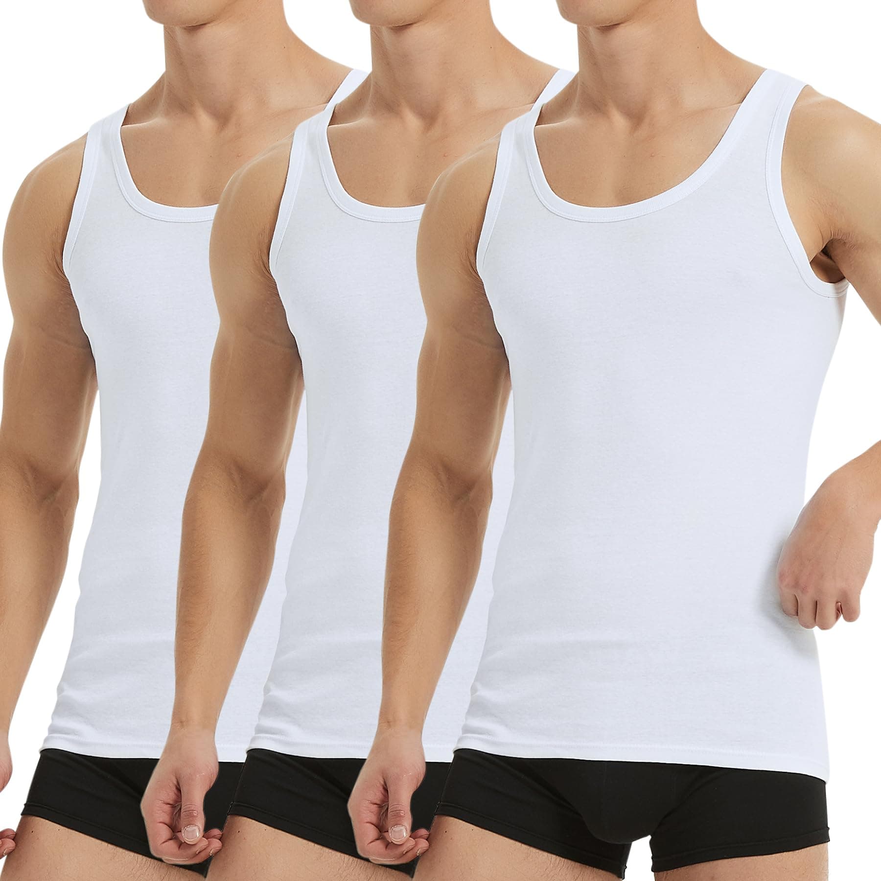 Falechay Débardeur Homme Lot de 5 Maillot de Corps 100% Coton Musculation Sport Maillot de Corps Toutes Les Tailles et Les Couleurs