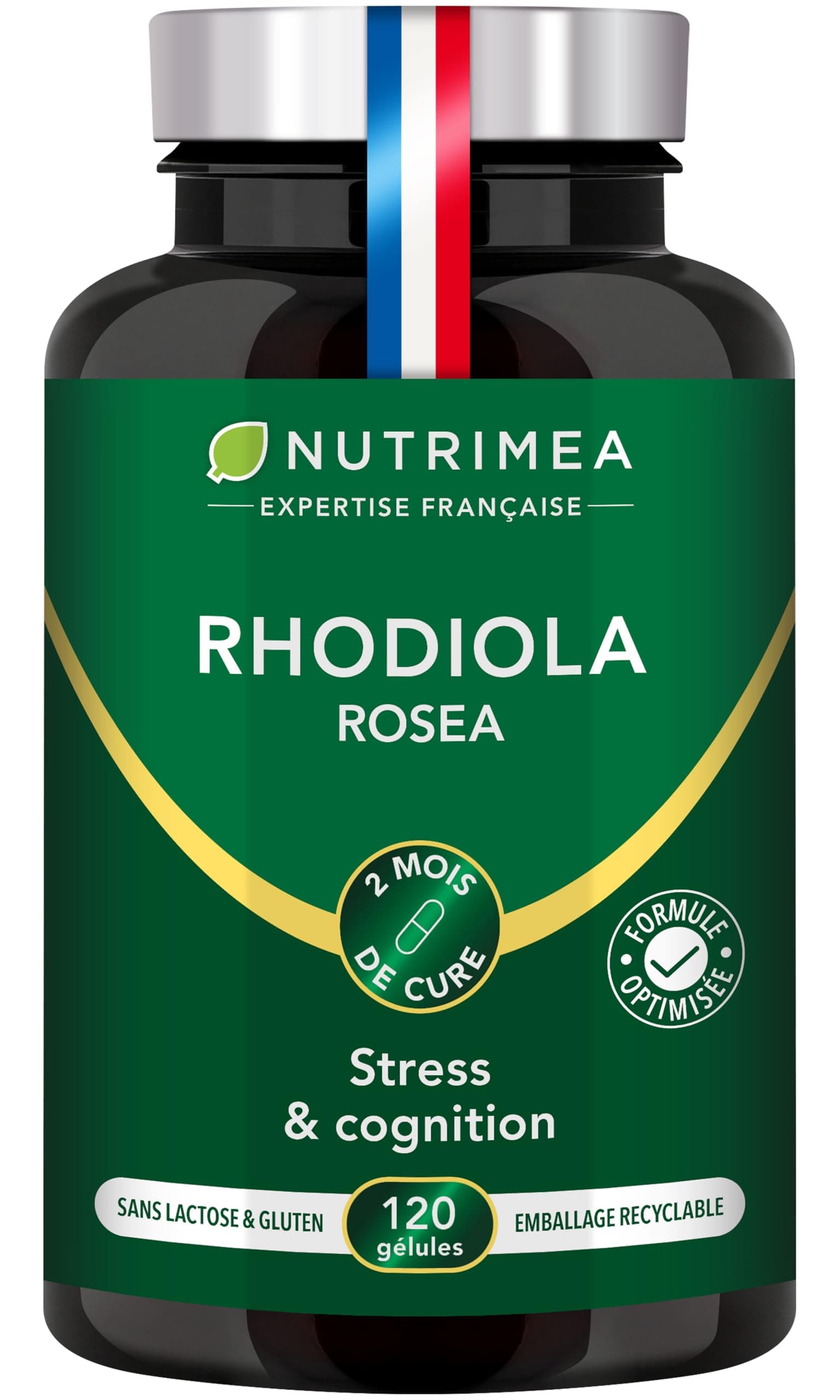 RHODIOLA ROSEA - 400 mg - Formule 100% Pure - Extrait de Racine Titré à 3% en Salidroside - Stress & Fatigue - Concentration & Cognition - 120 Gélules Vegan - Nutrimea - Fabriqué en France