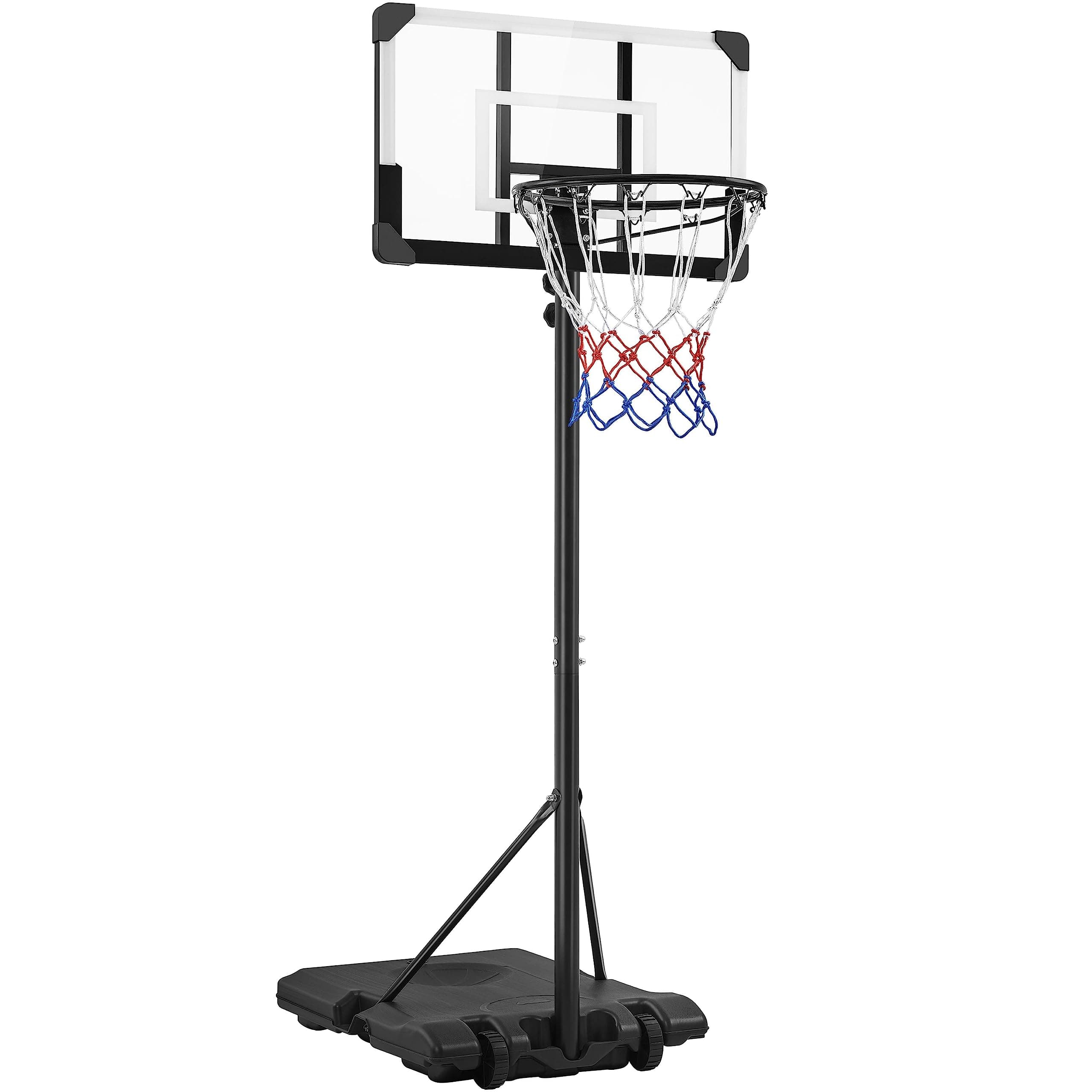 Yaheetech Canasta Baloncesto Exterior Tableros de Baloncesto con Ruedas Altura Ajustable 182-212 cm Infantil para 4-10 Años