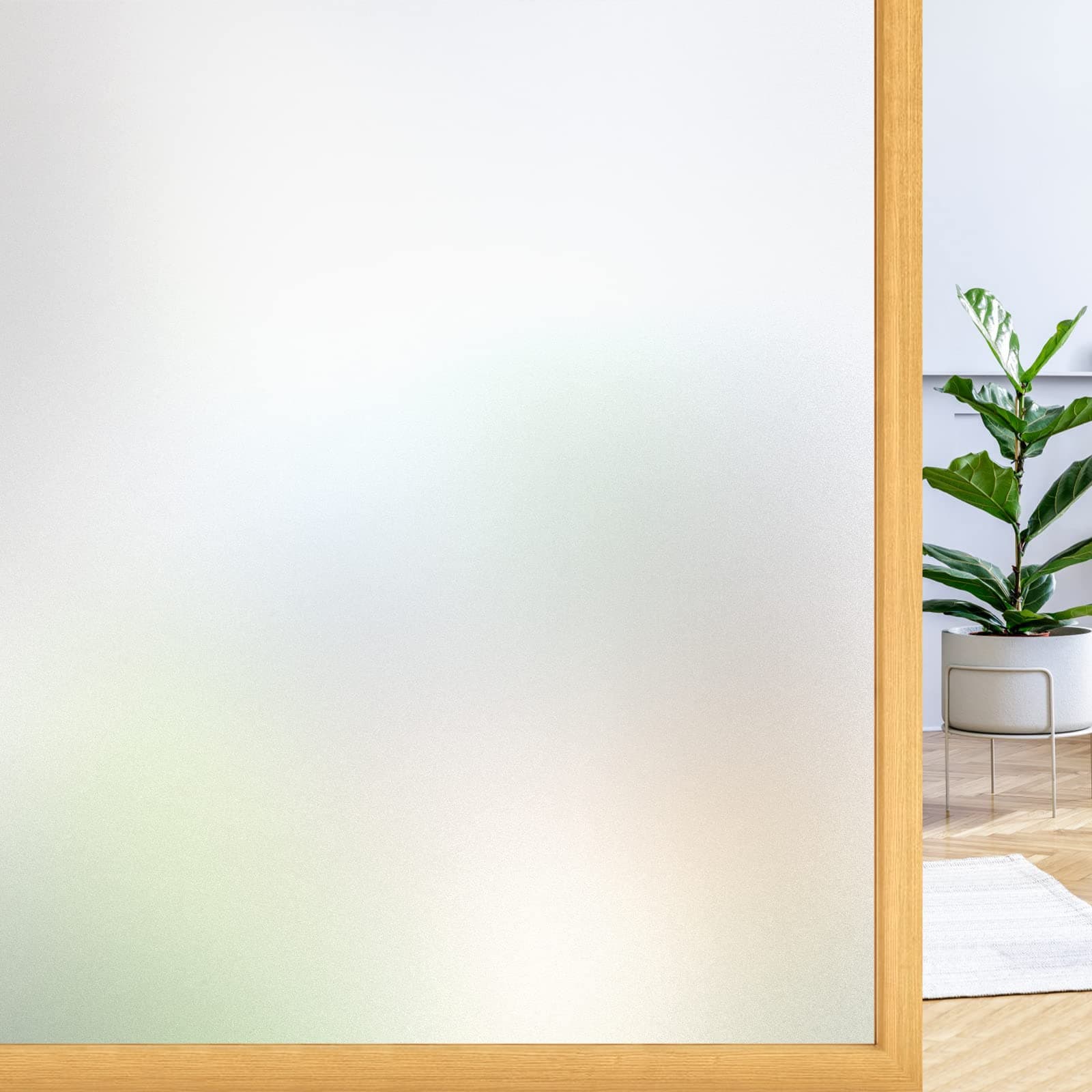 rabbitgoo Vinilos para Ventanas Privacidad, Vinilos para Cristales Opaco, Lamina Vinilo Ventana Estático Anti UV, Vinilo Autoadhesivo Decorativo para Puertas Cristal Bano Cocina, Mate 30x200cm