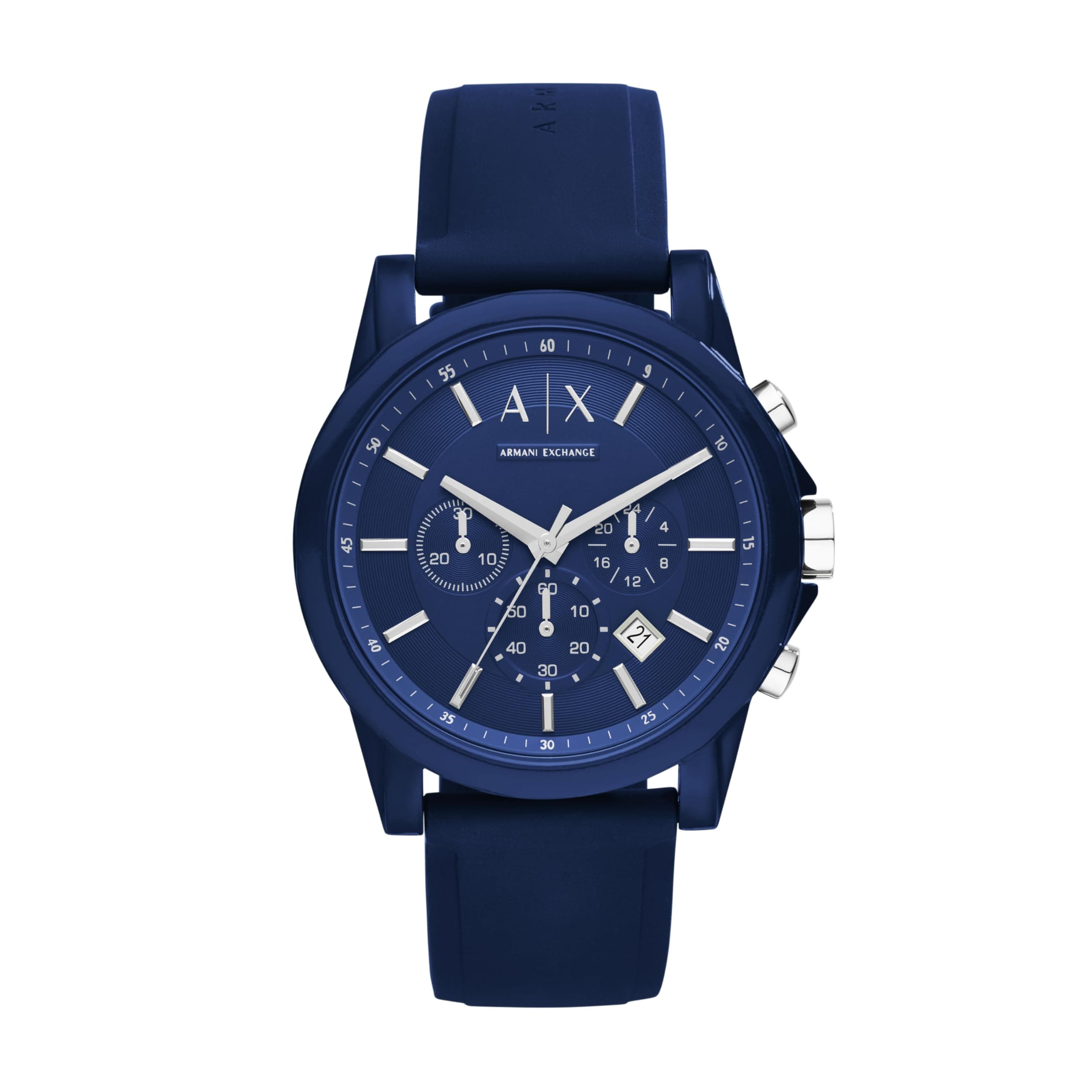 Armani Exchange Orologio per uomo, movimento cronografo al quarzo e cassa da 44 mm con cinturino in silicone