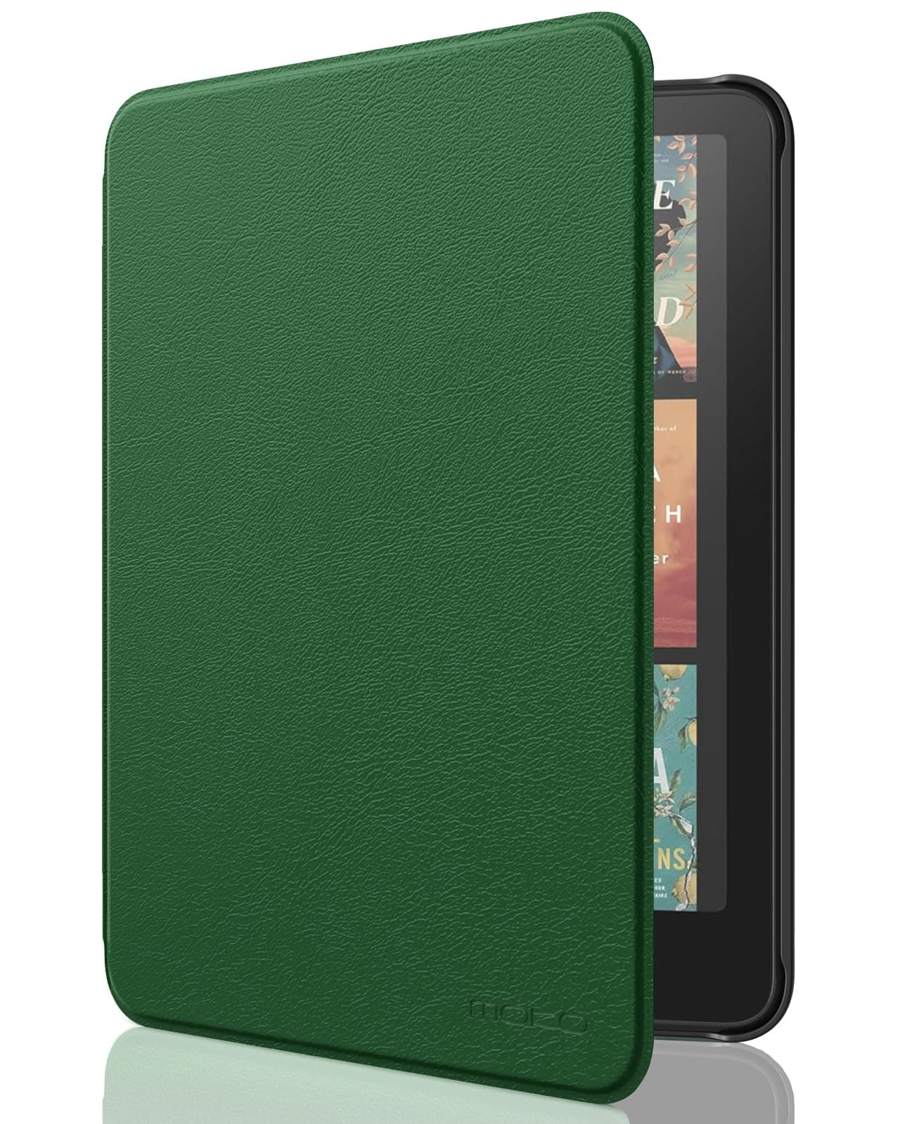 MoKo Hülle für 7" Kindle Paperwhite (12th Generation-2025/2026) und Kindle Colorsoft Signature Edition 2025/2026, Leichte Hülle mit Auto Wake/Sleep für Kindle Paperwhite 2024, Lotusblatt Grün