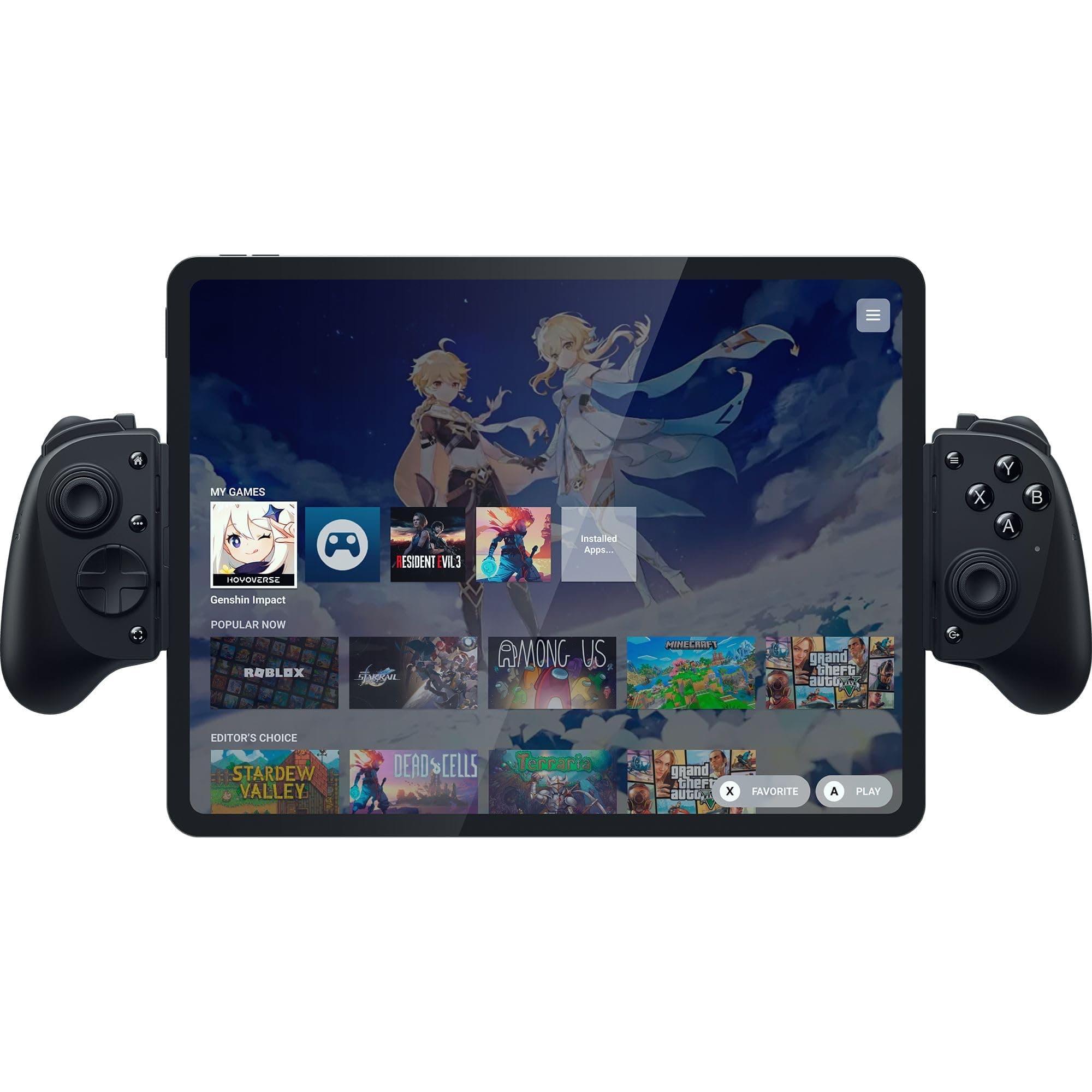 Razer Kishi V3 Pro XL - Manette gaming USB C pour tablettes de grande taille pour iPads et tablettes Android jusqu'à 13" - sticks analogiques anti-dérive (12 boutons - Sensa HD haptics) Noir