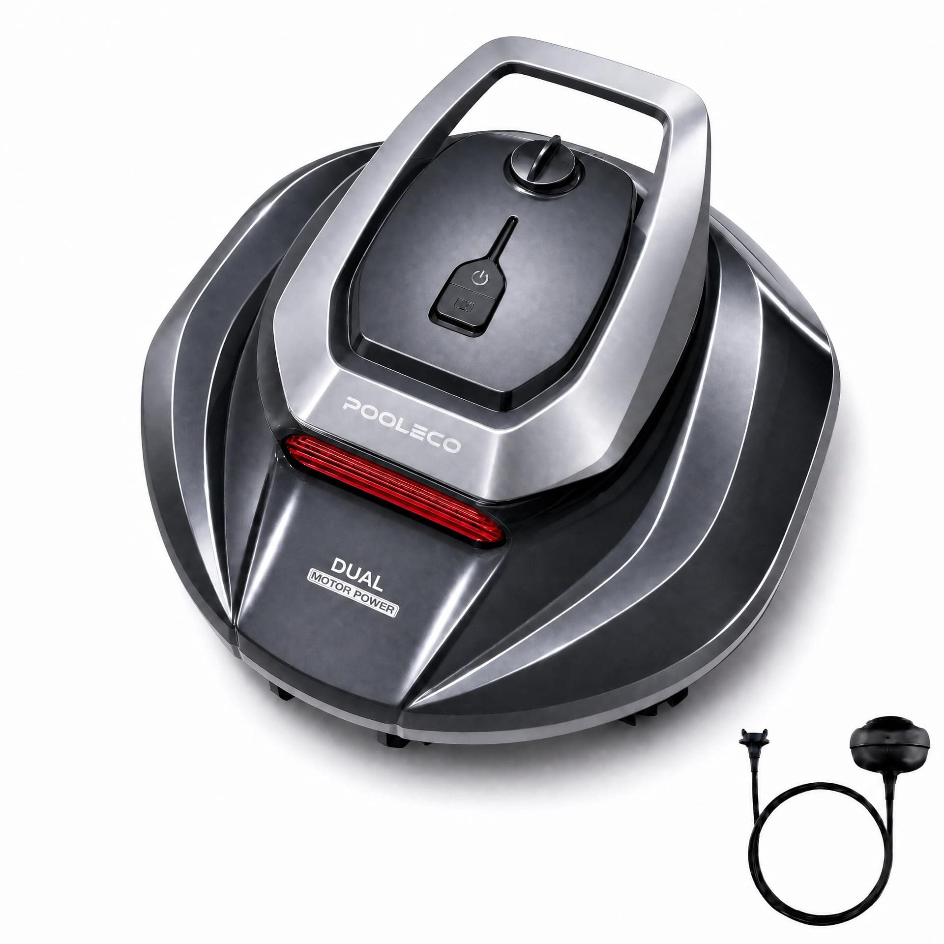Pooleco Robot Limpiafondos Piscina Inalámbrico con Flotador, Recogida sin Poste, 2 Motores, 90Min, 80m², Autoaparcamiento Inteligente, Diseño Biónico, Fácil de Usar para Piscina Elevada y Enterrada