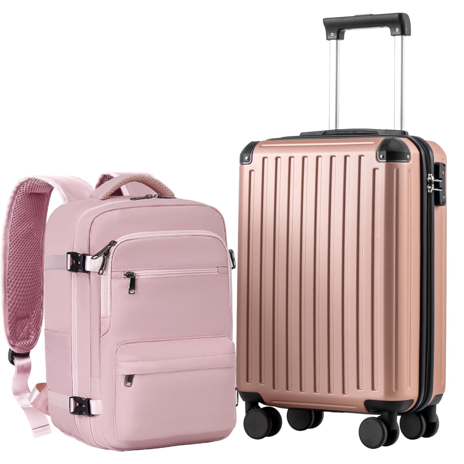 COOLIFE Ryanair Valise Cabine 55 x 35 x 20 et Bagage Cabine 40x20x25(20L), Bagages Cabine Bagage à Main Rigide avec Serrure TSA et 4 roulettes Jumelées Adapté Aux Voyages