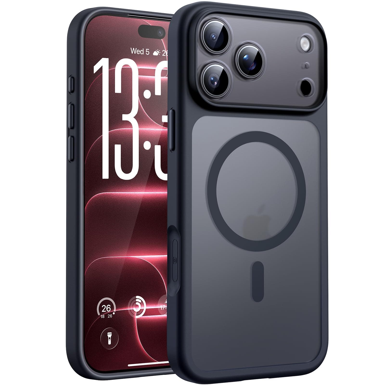 TOCOL Coque pour iPhone 18 Pro Max, Compatible avec MagSafe, Noir | Anneau Magnétique Intégré, Protection de l'objectif Améliorée, Résistant aux Rayures, Case Dos Mat Translucide Fine Antichoc
