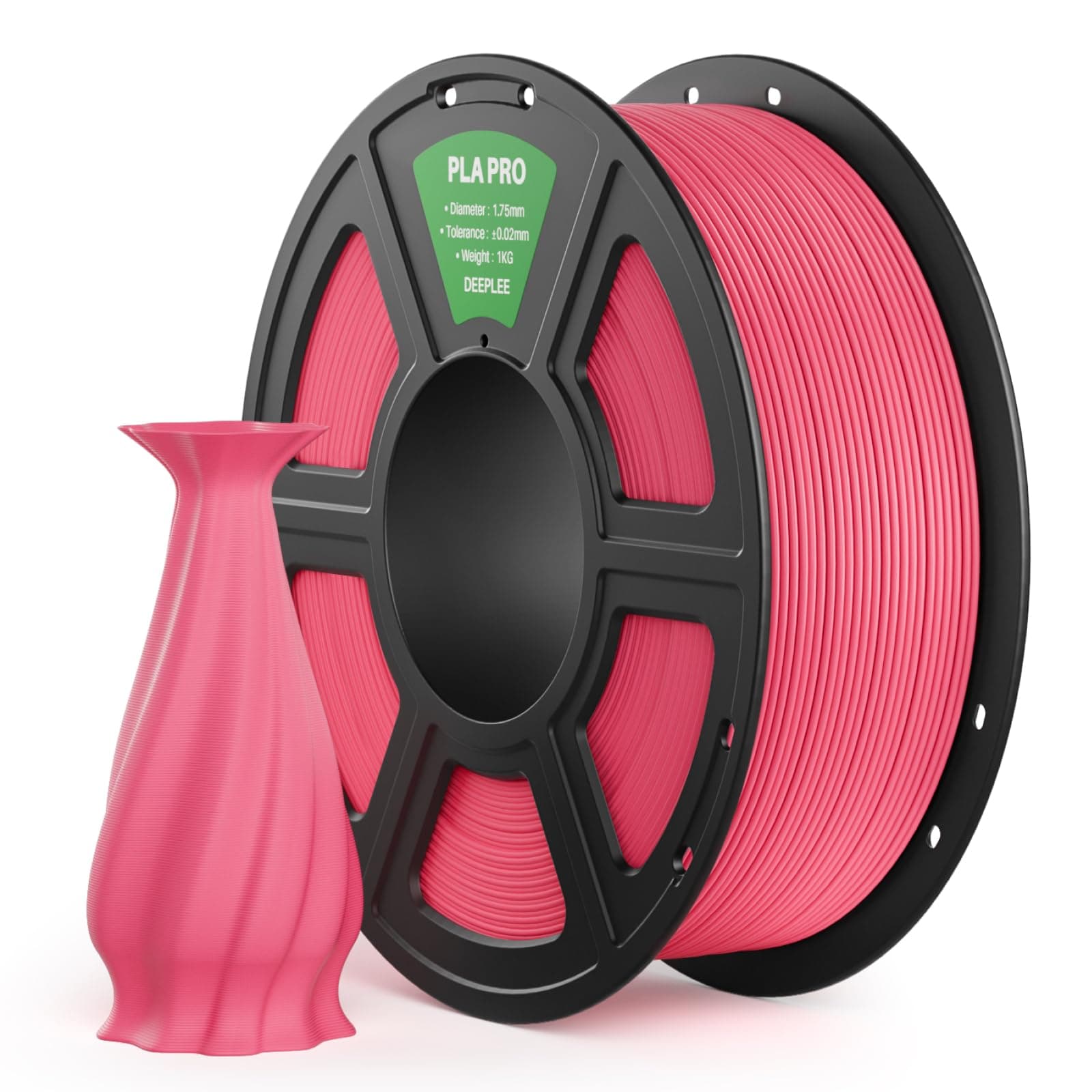 DEEPLEE PLA Pro 1.75 mm, Bobina 1 kg Rosa Melocotón. Alta Tenacidad y Fácil Impresión. Precisión ±0.02 mm y Sin Atascos. Compatible con la mayoría de impresoras FDM.