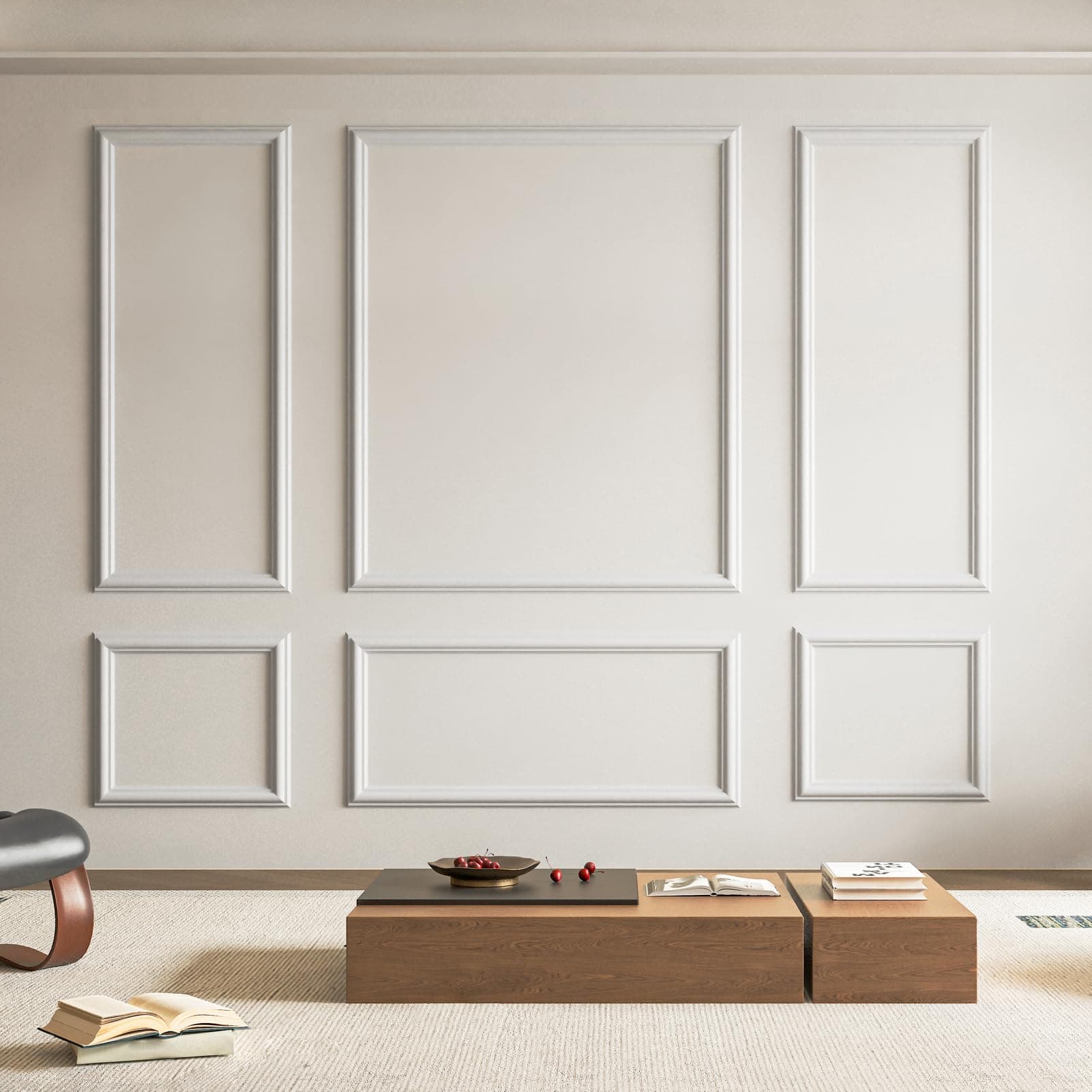 Art3d Set di 6 modanature pretagliate da parete, pronte da montare, per decorazione di pareti interne, soggiorno, camera da letto, da installare con colla, 3 superiori e 3 inferiori