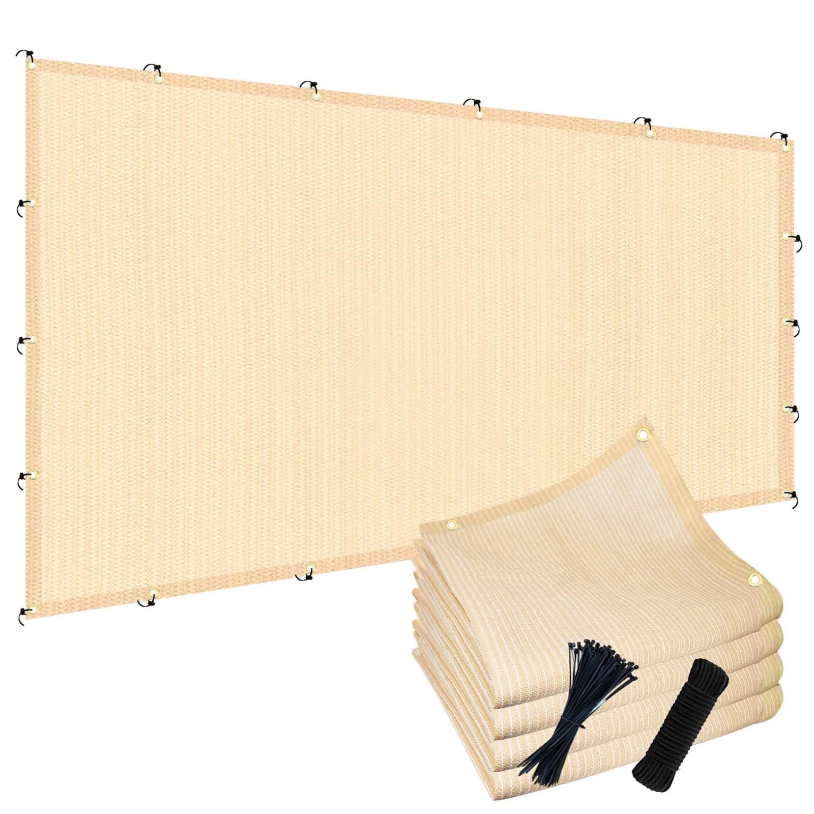 Voile d'Ombrage 90% pour Terrasse, Jardin, Pergola, Patio 3 x 9 m Beige | Pare-soleil extérieur en tissu pour patio, jardin, cour, terrasse, porche, beige