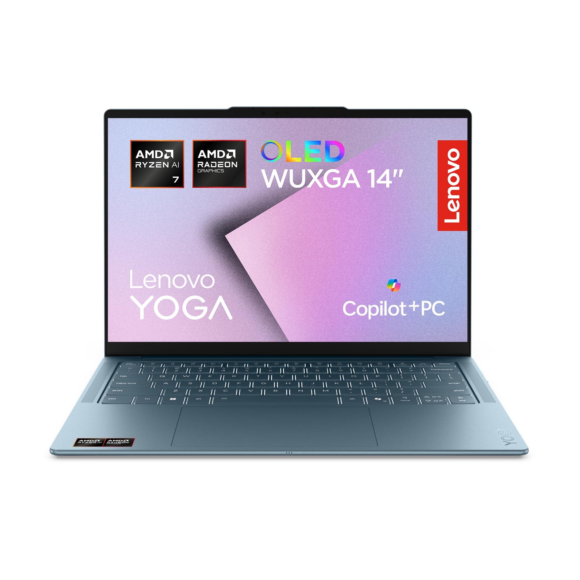 Lenovo Yoga Slim 7a Copilot+ PC Notebook 14" OLED WUXGA, AMD Ryzen AI 7 445, 32GB RAM, 1TB SSD, Radeon 840M, WiFi 7, Windows 11 Home, per Lavoro, Studio e Creatività, Tidal Teal