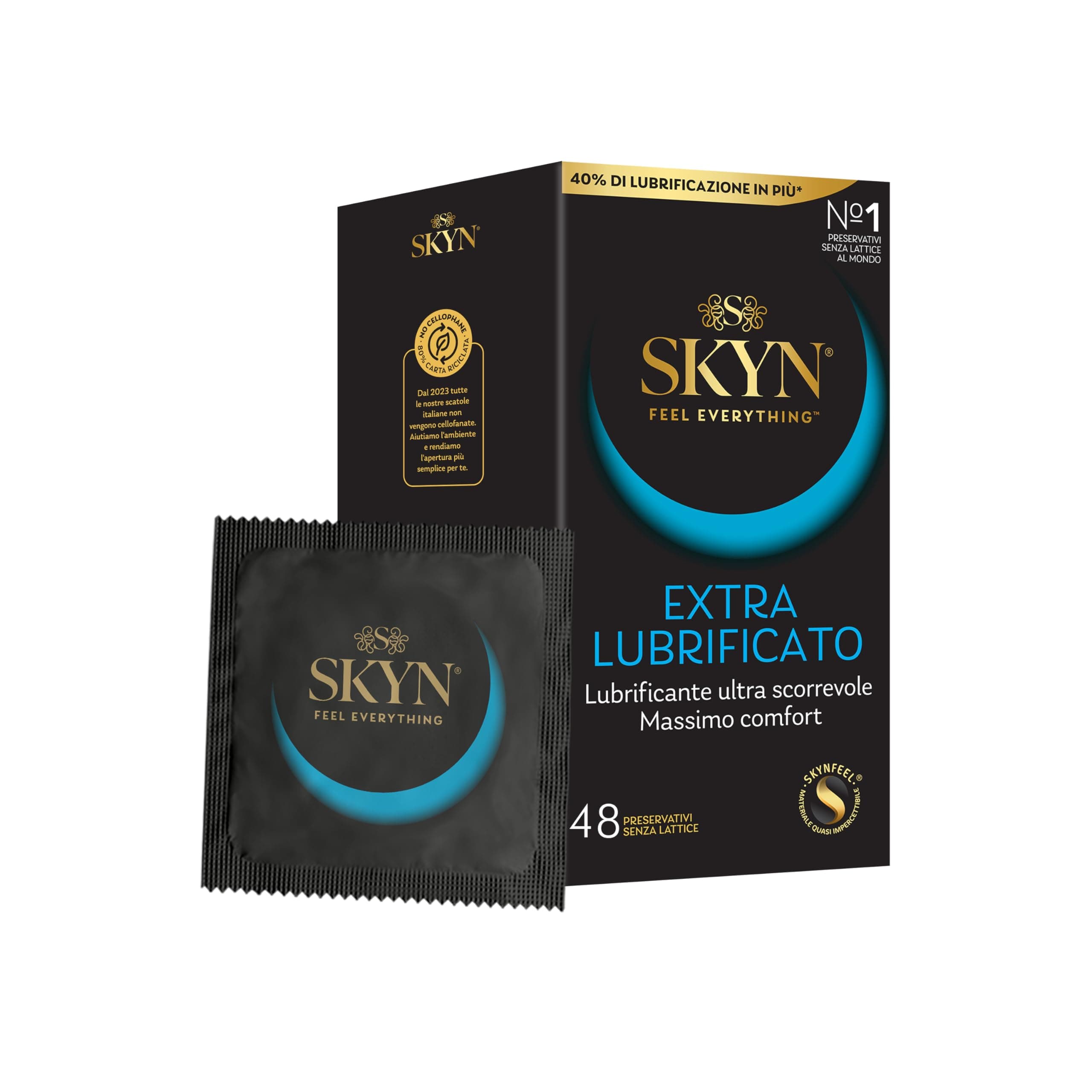 SKYN Elite Extra Lub - Preservativi Senza Lattice in Poliisoprene - Ultra Sottili e Extra Lubrificati, 48 Pezzi