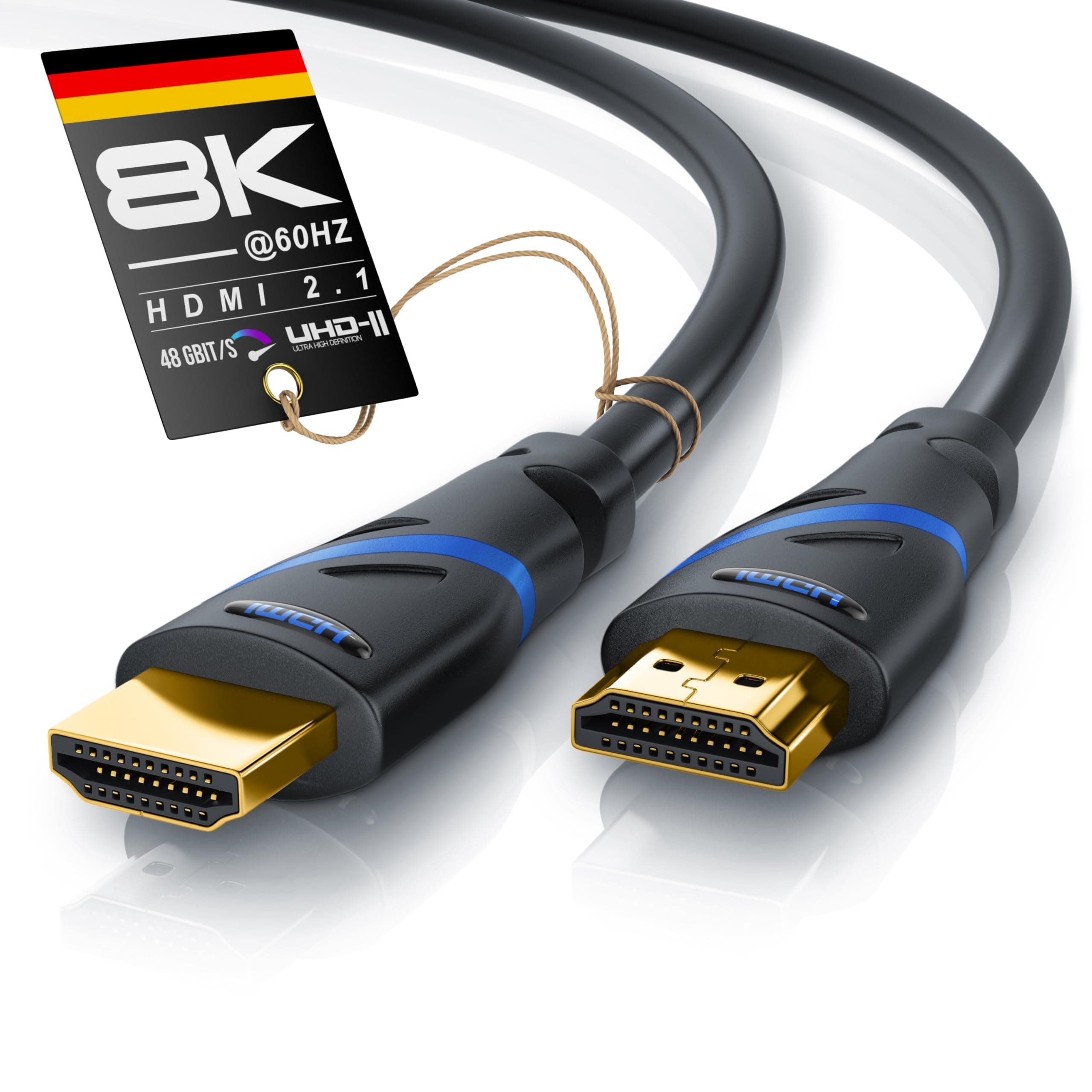 CSL - 8k HDMI Kabel 2.1 - zertifiziertes Kabel - 4m - 4k@120Hz 8k@60Hz - UHD II - Ultra High Speed Ethernet 48Gbps - HDMI 2.1 16k / 2.0 4k - HDR 10+ eARC 3D VRR HDCP 2.2&2.3 - Gaming TV PS5 Xbox