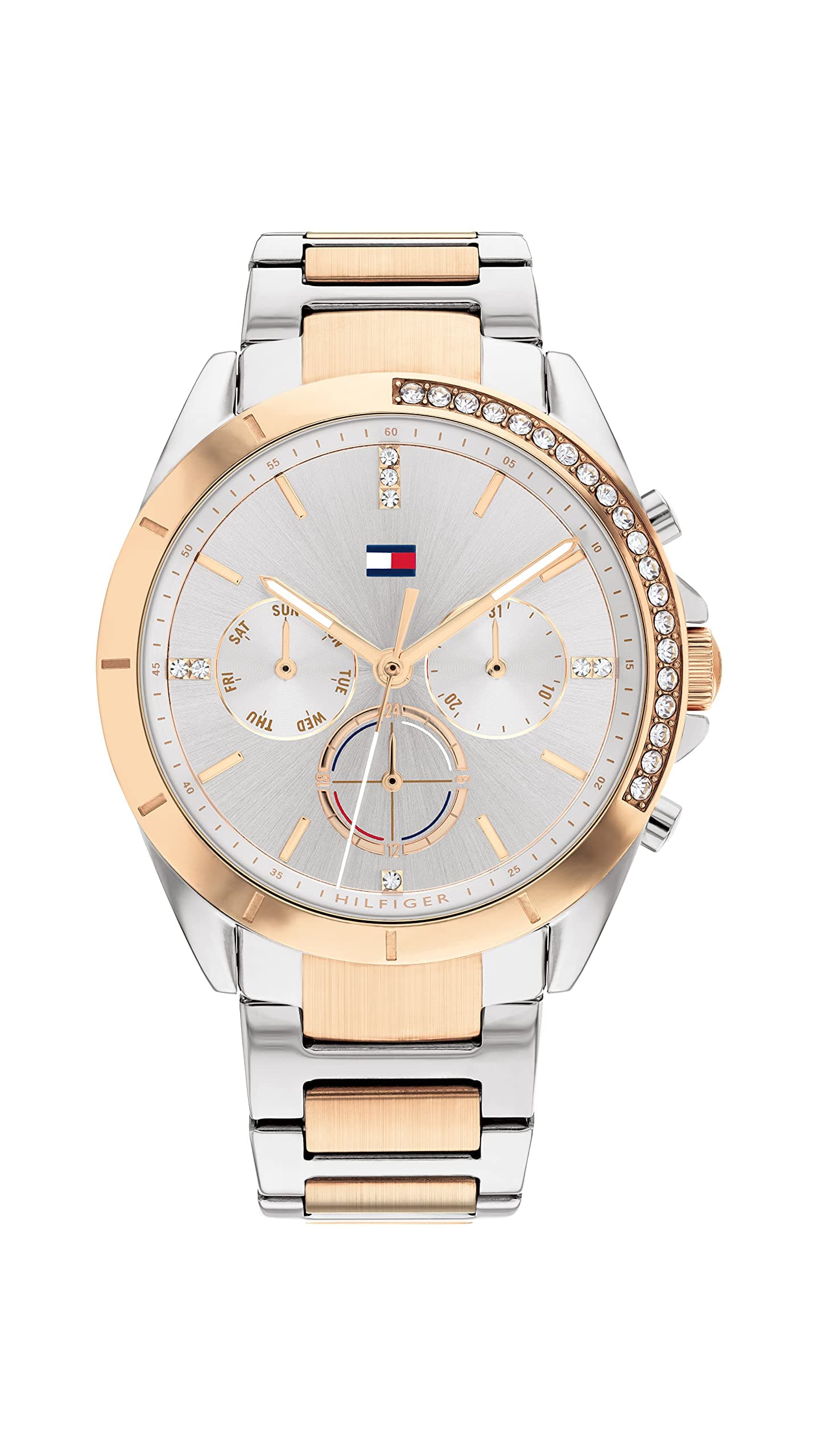 Tommy Hilfiger Reloj Analógico de Cuarzo Multifunción para Mujer con Correa de Acero Inoxidable - Disponible en versión Oro o Plata