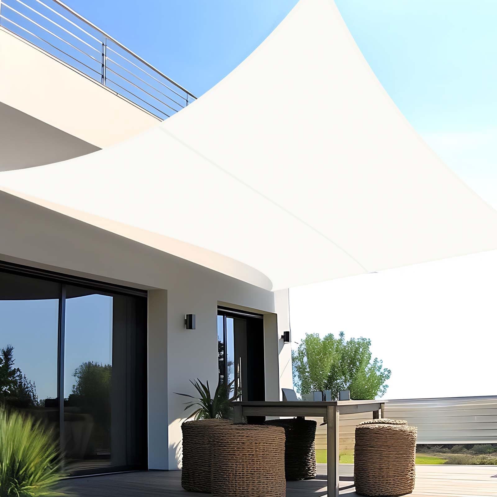 SUNNY GUARD Vela ombreggiante Impermeabile 2.5x4m Tenda a Vela Rettangolare,Tenda da Sole per Esterno Protezione Raggi UV per Giardino Esterno terrazza, Crema