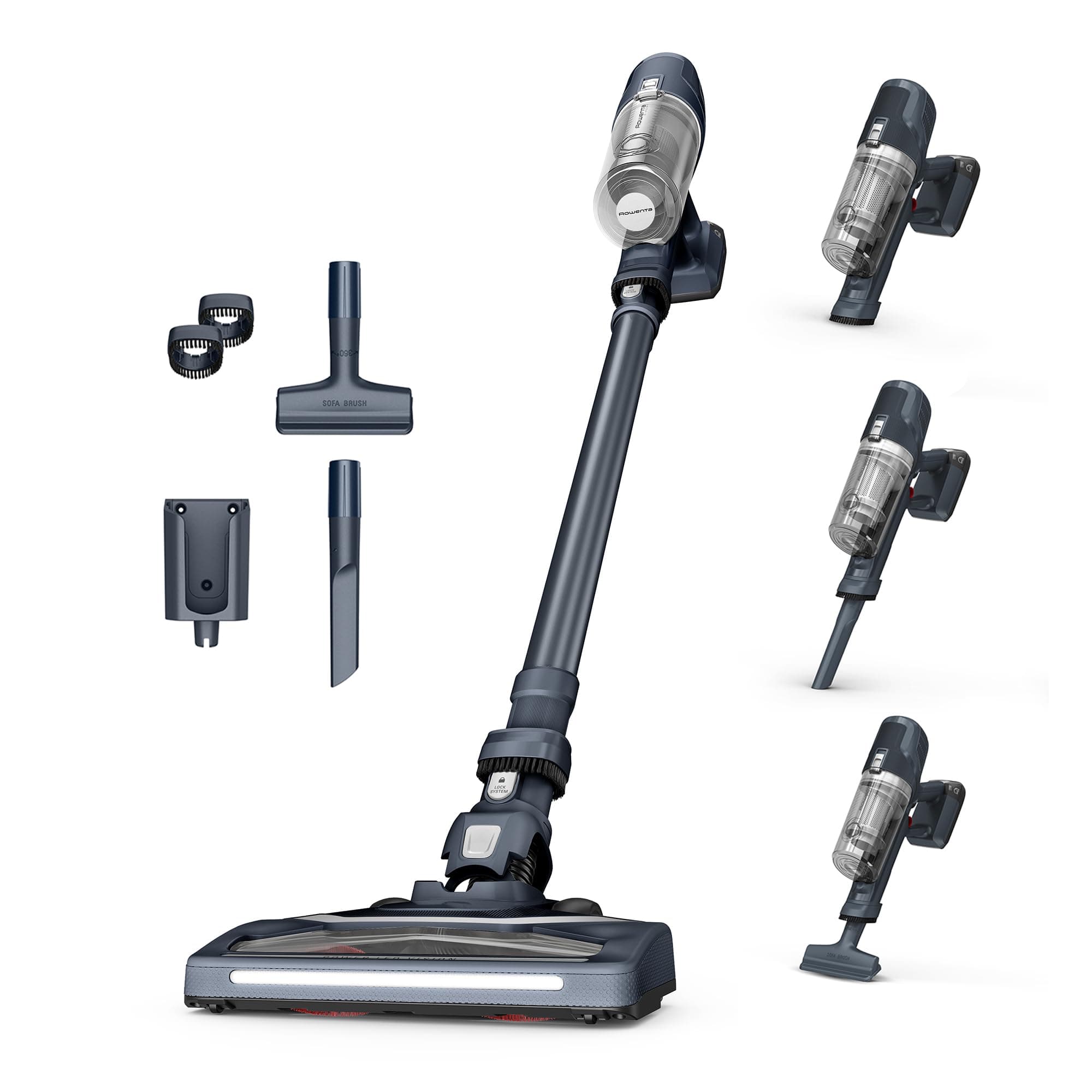 Rowenta X-Pert6.60 Aspirateur balai sans fil multifonction, Puissance de 100W, 45 minutes d'autonomie RH6831EO, Noir