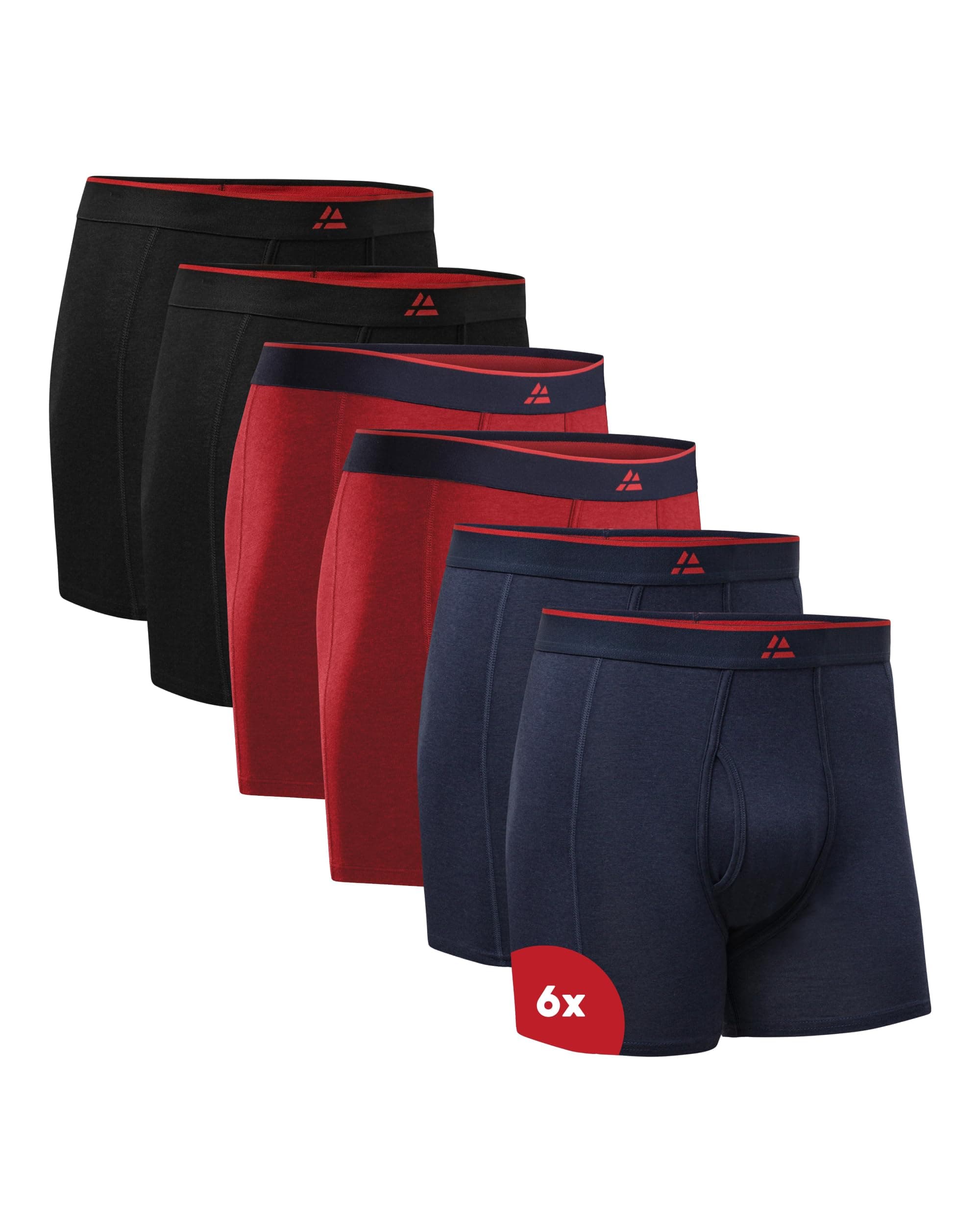 DANISH ENDURANCE Calzoncillos Hombre Boxer de Bambu, con o Sin Bragueta, Suaves y Elásticos, 6 Pack - Boxer Hombre, Ropa Interior