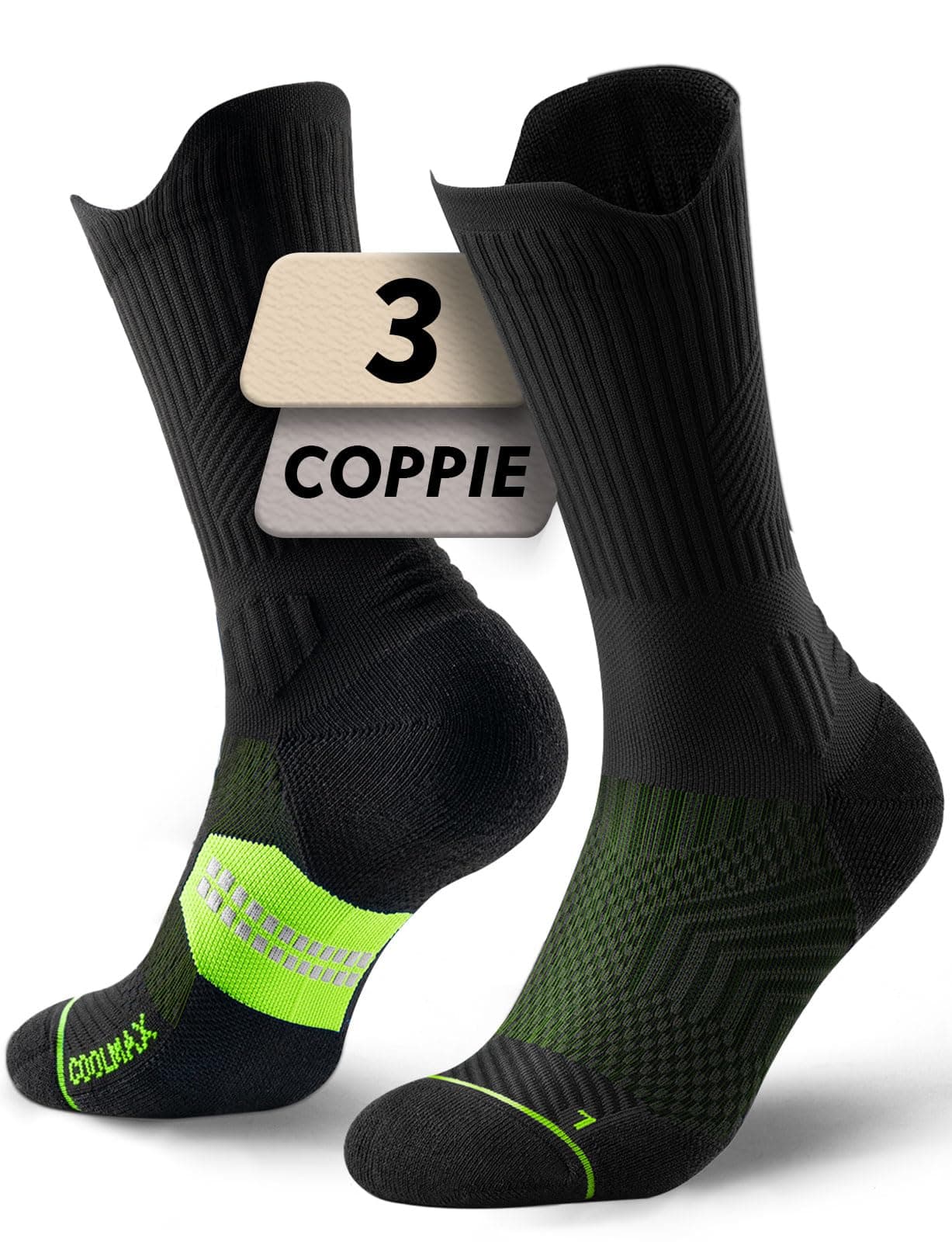 Juclise Bambù Coolmax Compressione Sportivi Calzini Uomo, Anti-vesciche per Allenamento e Trekking​