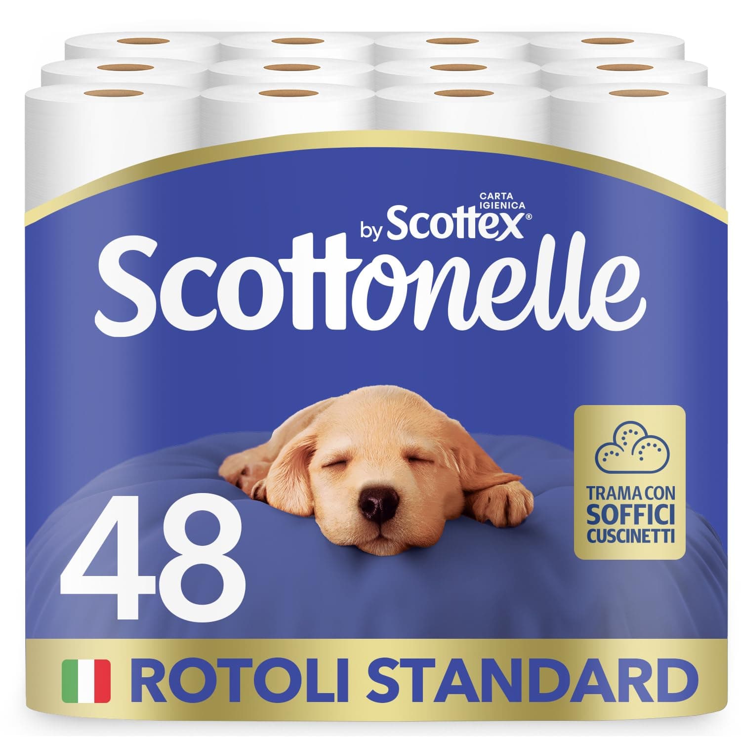 Scottonelle Carta Igienica, Morbida e Resistente, Dermatologicamente testata, 48 Rotoli