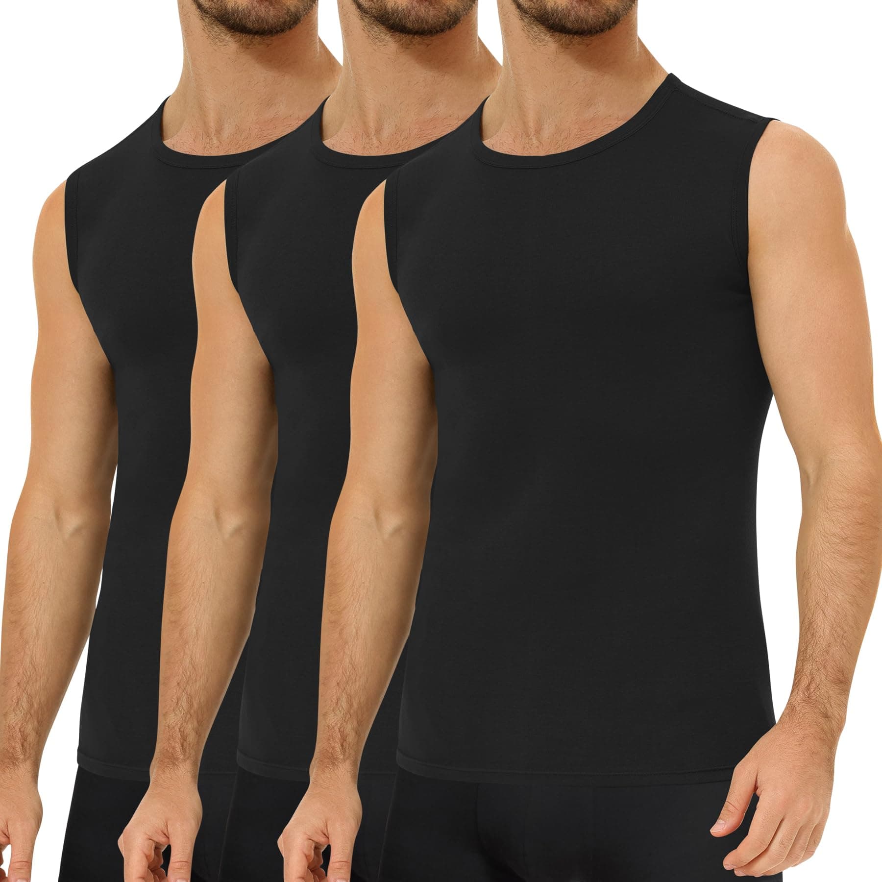 Falechay Lot de 3 Débardeur Homme 100% Coton Maillot de Corps Marcel Debardeur