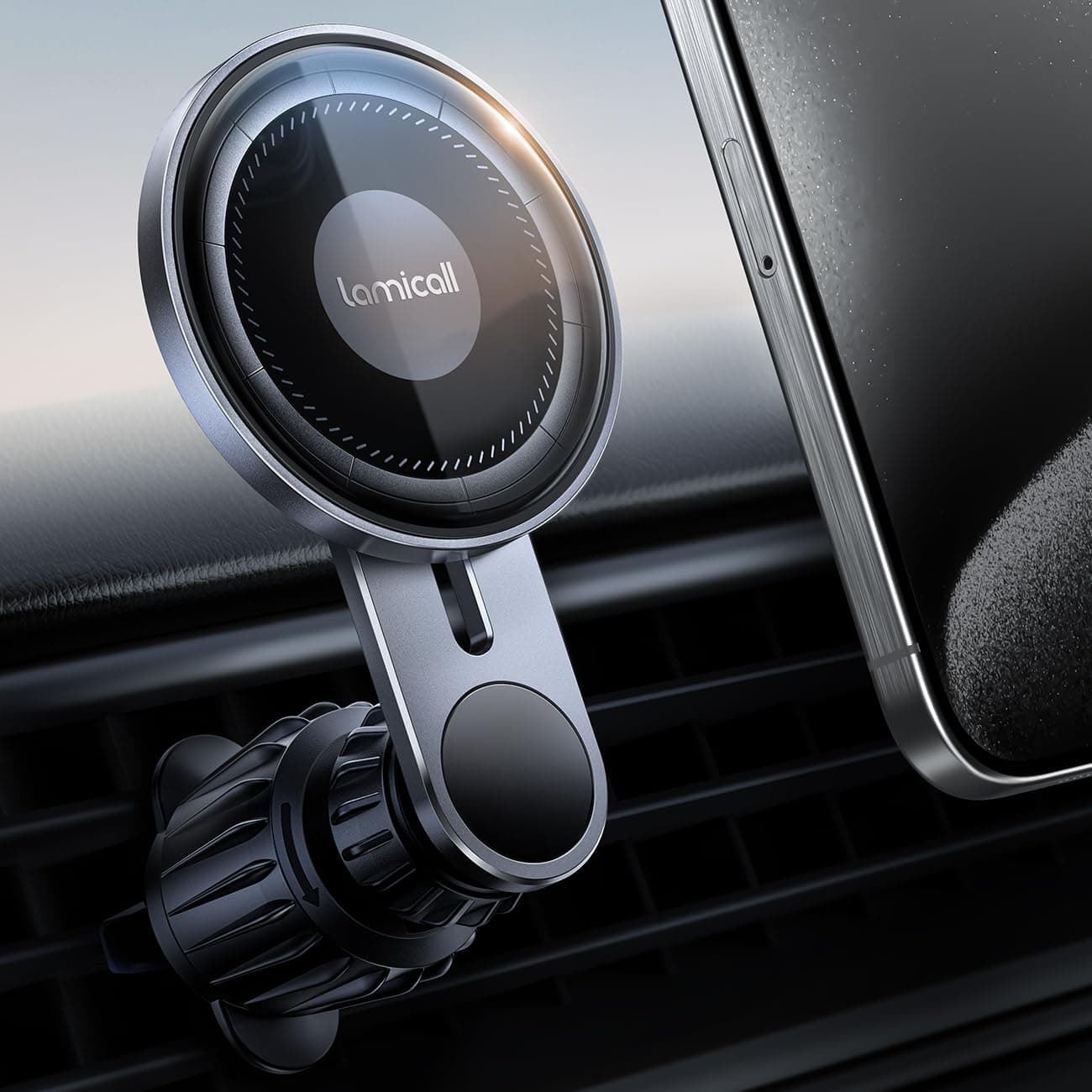 Lamicall für MagSafe Autohalterung, Handyhalter Auto - [2026 Glas-Platte] Universal Handyhalterung Auto Magnet, Starke Magnetische KFZ Lüftung Halterung für iPhone 16 15 14 13 12 Pro Max Smartphone