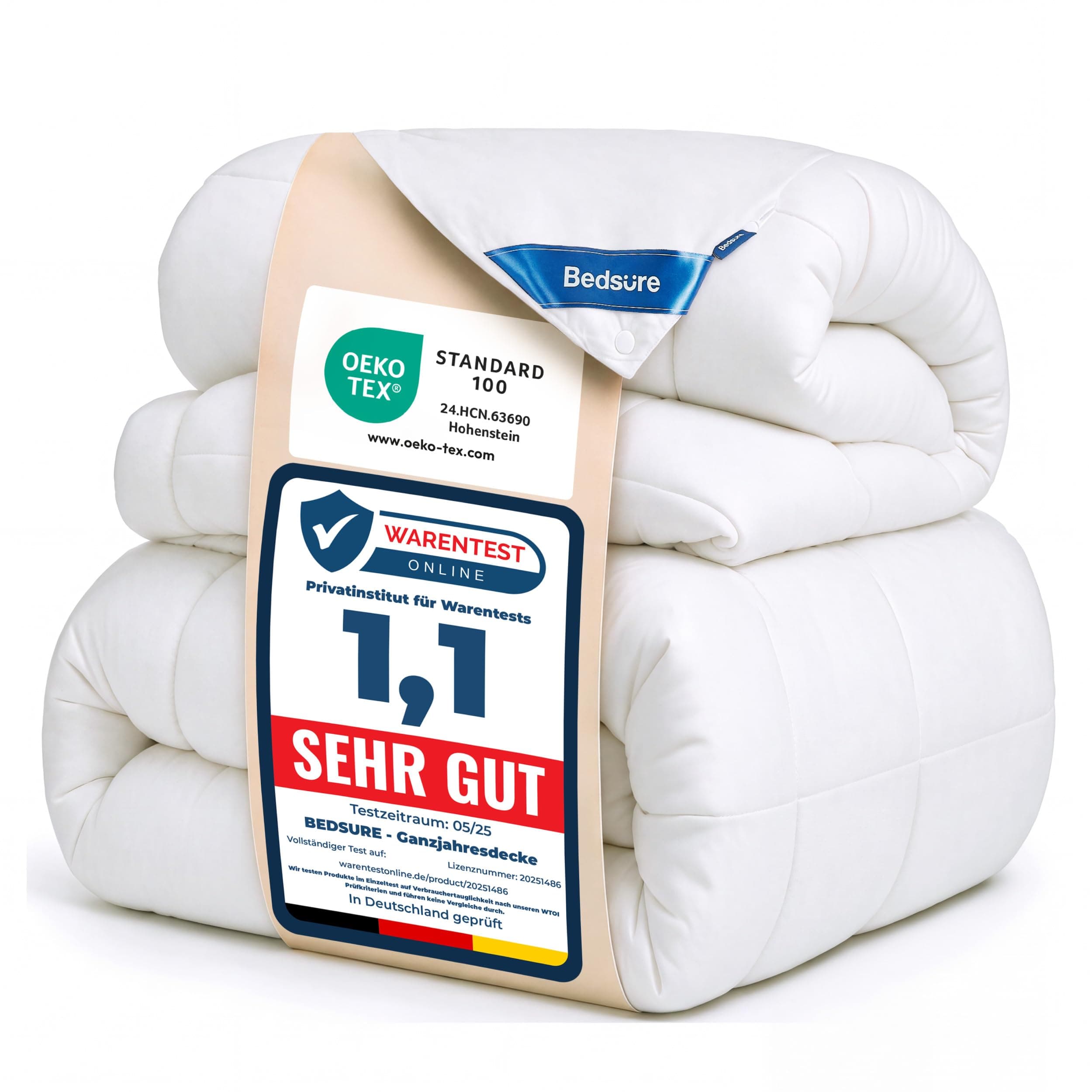 BEDSURE Bettdecke 220x240 Winterdecke 450gsm - 4 Jahreszeiten 2 teilig | Bettdecken Inklusive Ganzjahresdecke 300gsm & Sommerdecke 150gsm, Steppdecke für Vierjahreszeiten, Oeko-Test