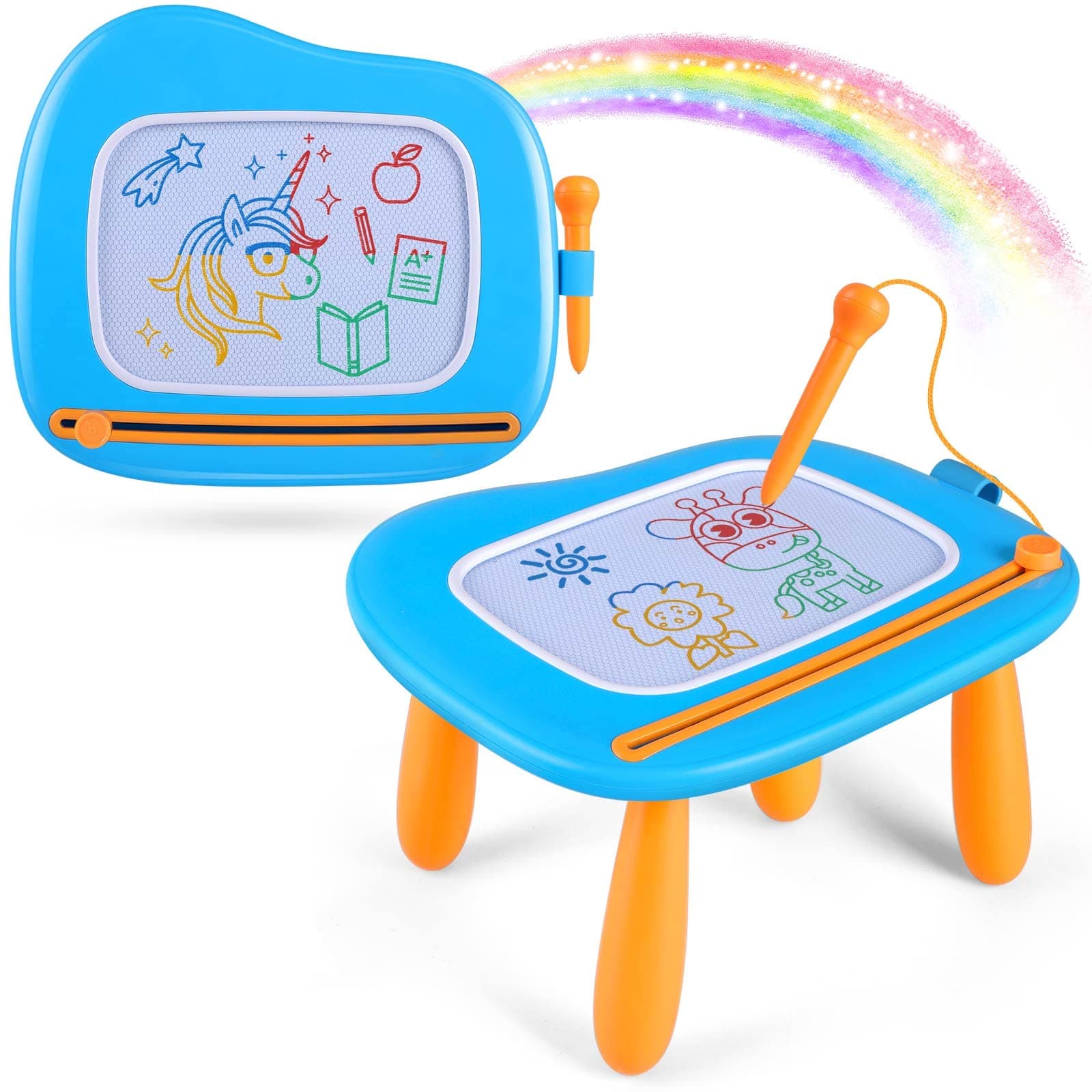Smasiagon Jouet Bebe 1 an Garcon, Ardoise Magique Grande avec Pieds, Tableau de Dessin Magnétique Effaçable, Cadeau d'anniversaire de Noël pour 1 2 3 Ans Enfants