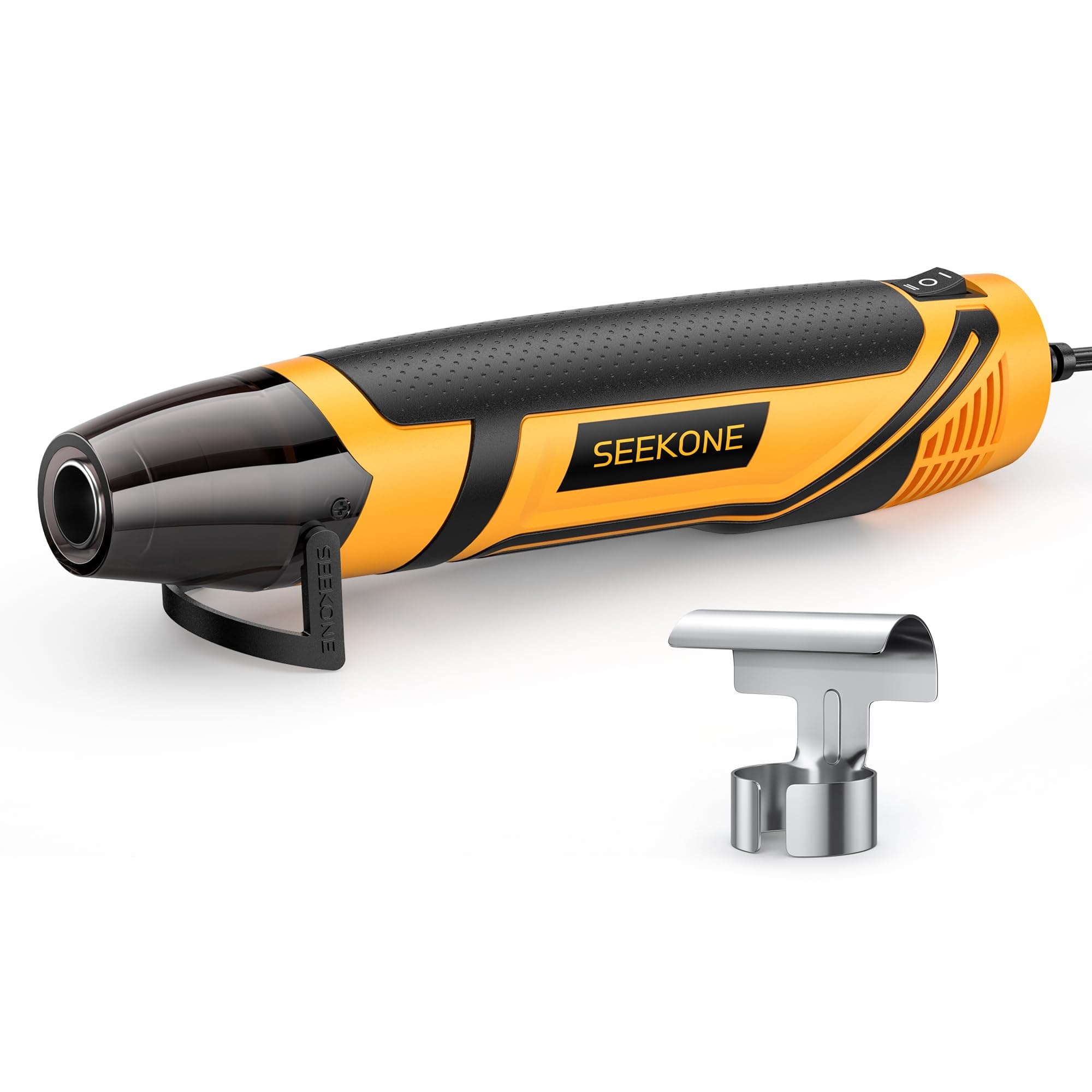 SEEKONE Mini Pistola de Aire Caliente 2 Temperaturas 260℃/450℃, 350W Pistola de Calor Portátil Calentamiento Rápido con Protección Contra Sobrecargas, Boquillas Reflexivo, para Acuarela Secar