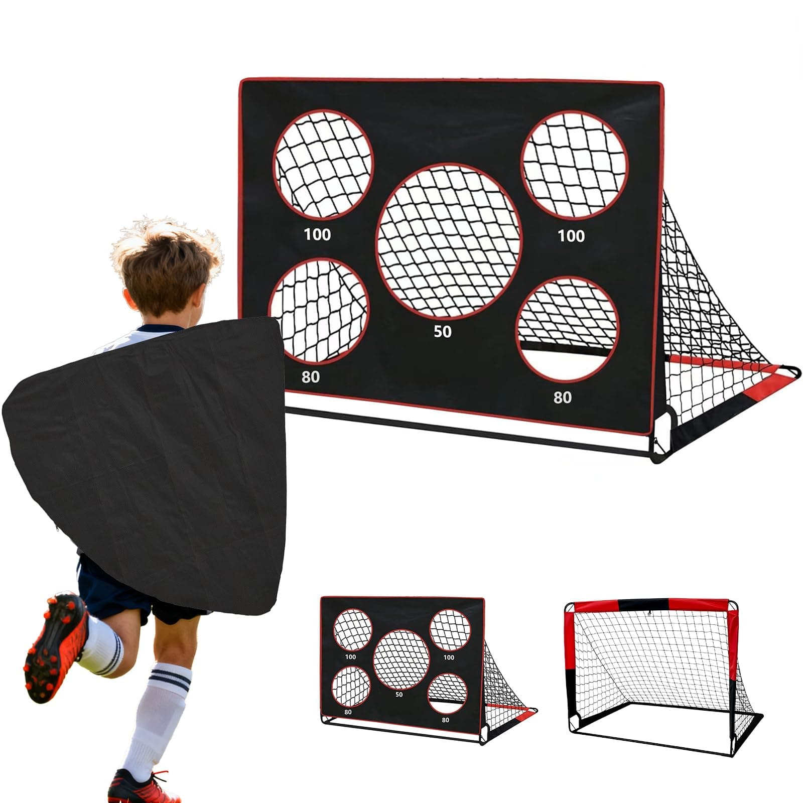 Bnlei But de Football 2 en 1 Pliable pour Le Jardin, Les Enfants, avec Sac de Transport, pour l'intérieur et l'extérieur, pour Jardin, Parc, Plage