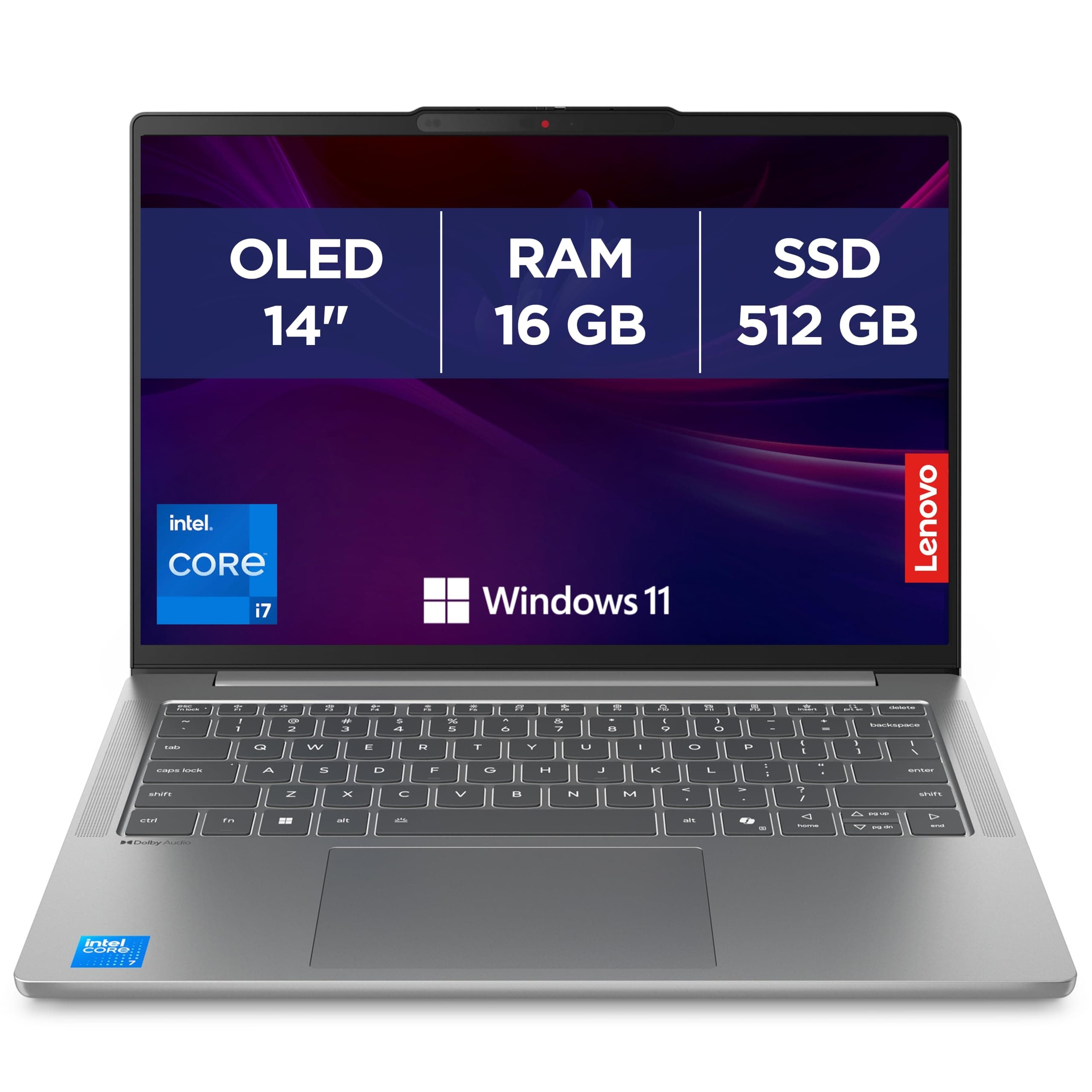 Lenovo IdeaPad Slim 5 14IRH10 - Ordinateur Portable 14'' OLED WUXGA (Intel Core i7-13620H, RAM 16Go, SSD 512Go, Intel UHD Graphique, Windows 11 Home) Clavier AZERTY, Écouteurs et Souris Inclus - Gris