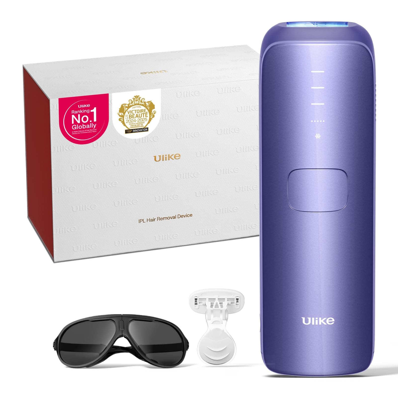 Ulike Air 3 Épilateur IPL pour les Femmes & Hommes – Épilation Laser avec Sapphire Ice Cooling, Résultats Durables et Presque Indolores, Tête Plate pour Corps et Visage, Violet