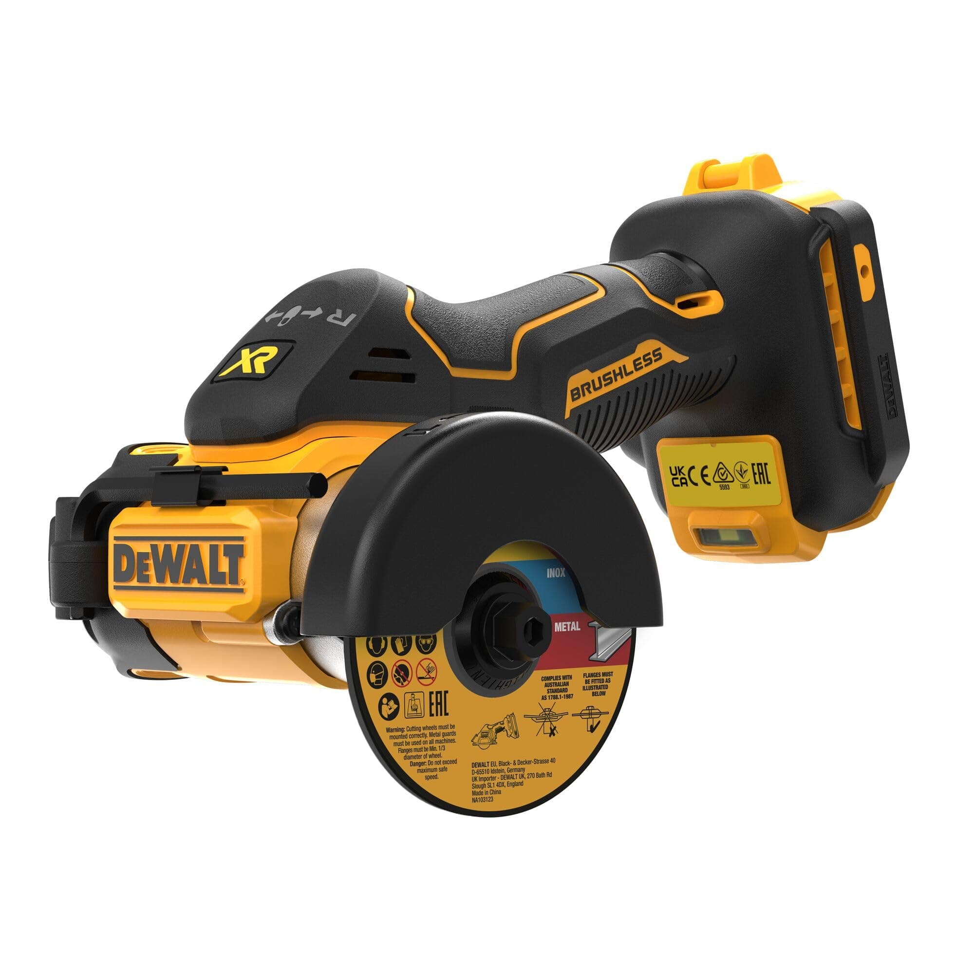DEWALT DCS438N-XJ Lijadora angular (batería) sin batería sin cargador con accesorios Motor sin escobillas