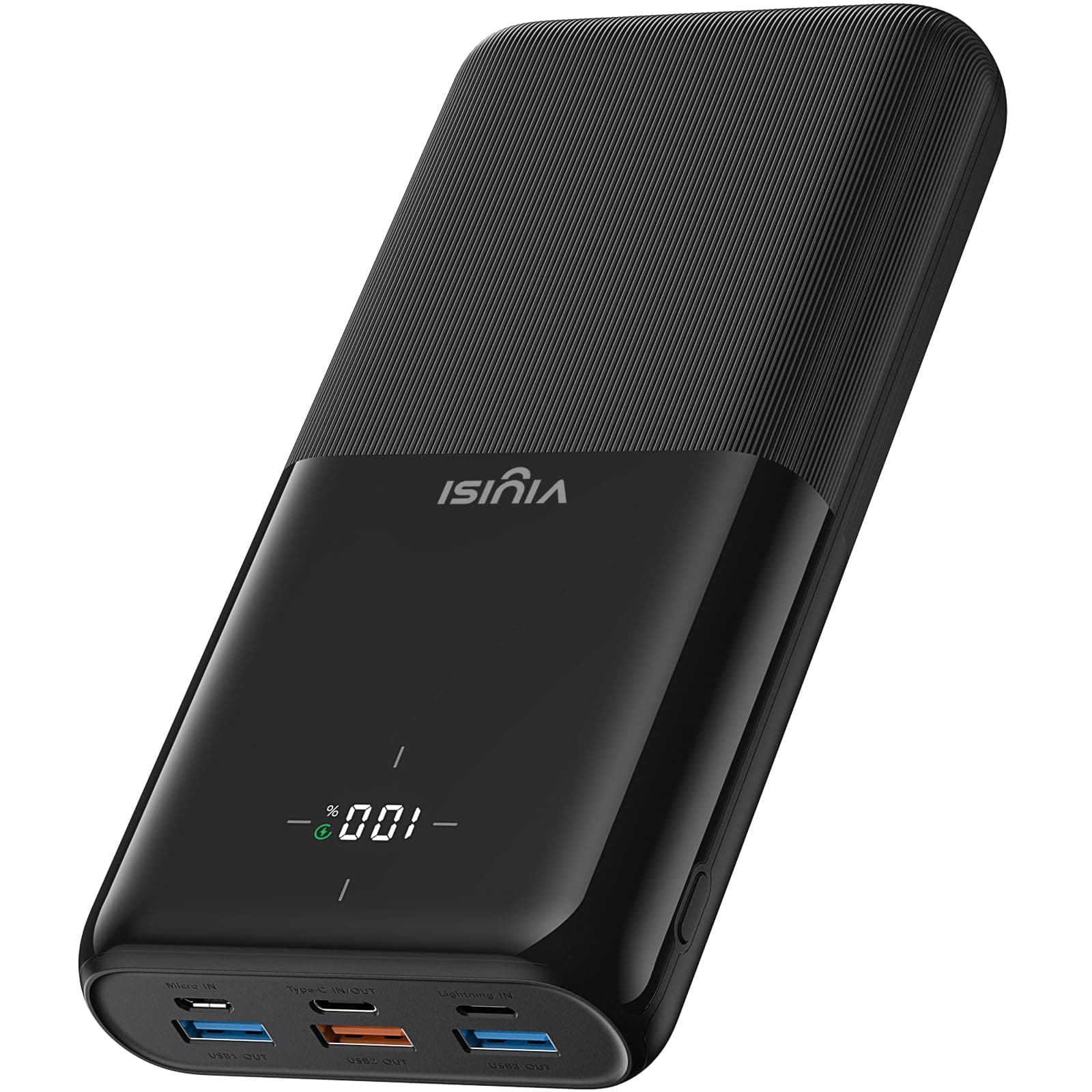 VIYISI Power Bank 30000mAh, caricatore portatile a ricarica rapida 20W PD, batteria esterna USB C con display LED, 4 uscite e 3 ingressi compatibili con iPhone/Samsung/Xiaomi/Huawei/iPad/Tablet, ecc