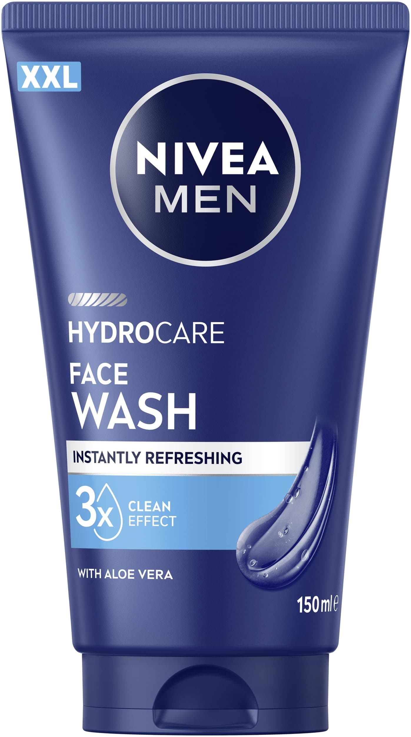 NIVEA MEN Hydrocare Face Wash, feuchtigkeitsspendendes Reinigungsgel für trockene Männerhaut, Gesichtsreinigung mit Aloe Vera und Provitamin B5 (150 ml)