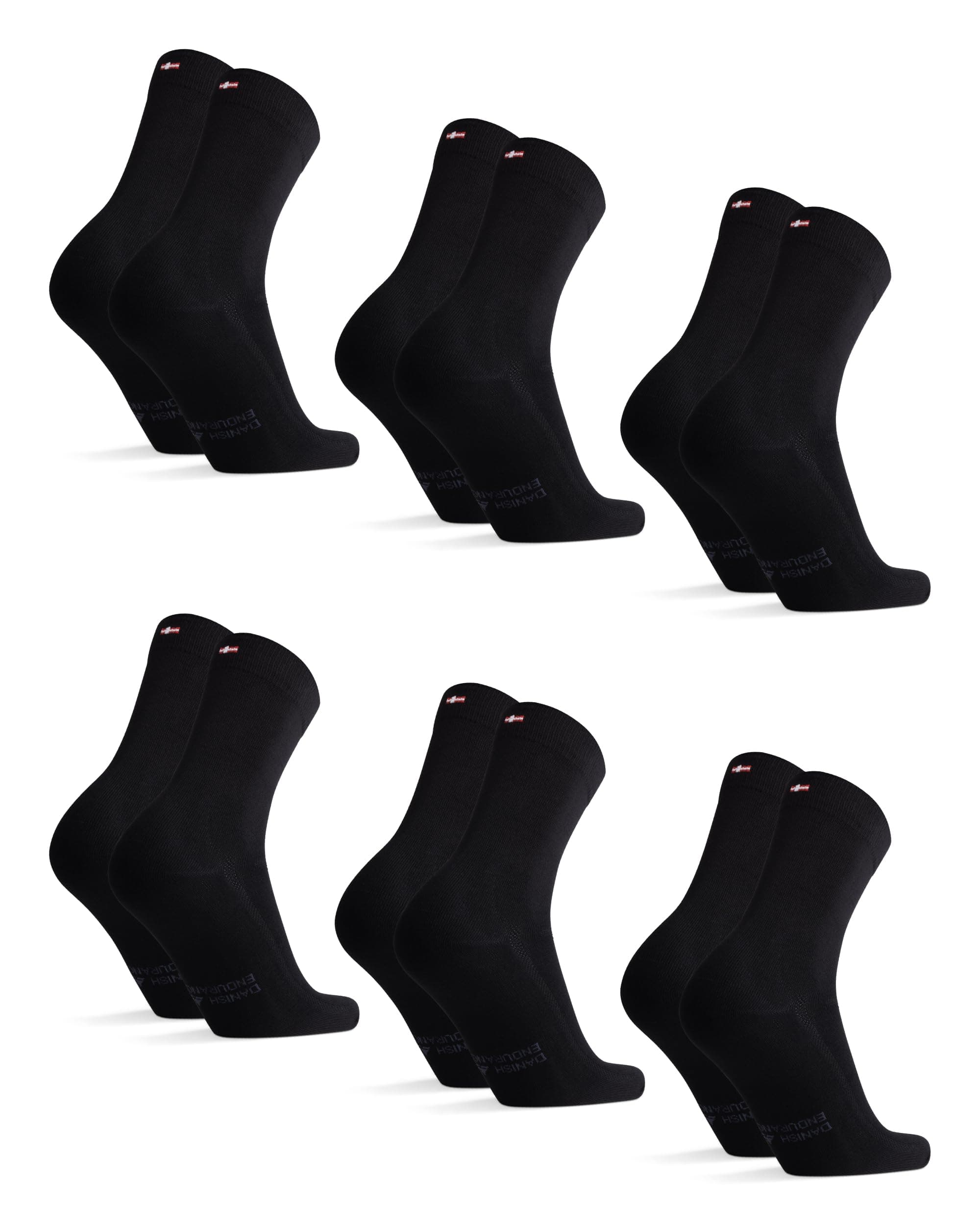 DANISH ENDURANCE Calcetines Casuales de Bambú Unisex, Suaves y Transpirables, Calcetines Ejecutivos para Hombre y Mujer, 6 Pack