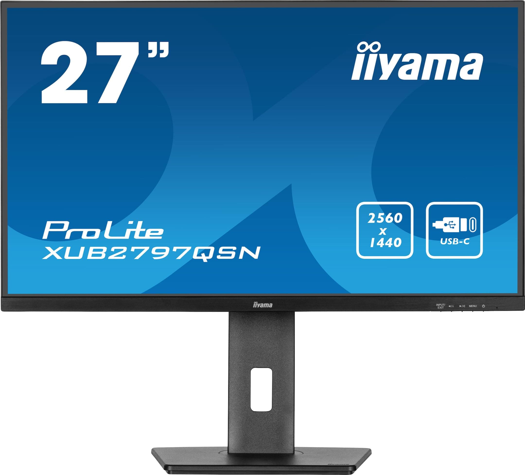 Ecran iiyama Prolite XUB2797QSN-B2 Slim, IPS, 2560x1440@100Hz, 1ms. 300cd, HDMI/DP/USB-C Dock, USB HUB (3x3.2; 1xC 15W), RJ45, Haut-parleurs, réglable + Pivot, TCO, i-Style Colour, Garantie 5 Ans