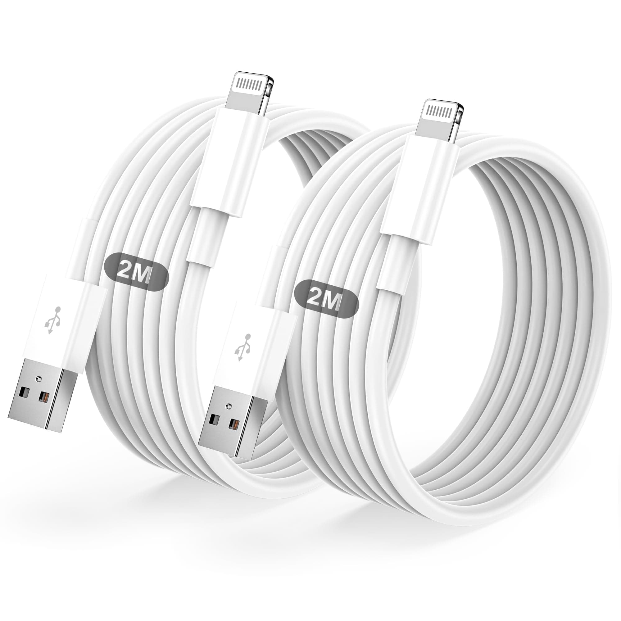 Cavo For IPhone Originale For Apple Certificato MFi,Cavetto USB Lightning Ricarica 2Pezzi 2M+2M For iPhone 14 Pro Max/13/12/11/XR/XS/X 8/7/6s/6/5/Plus/SE/SE 2/iPad Mini 4 caricatore cavi