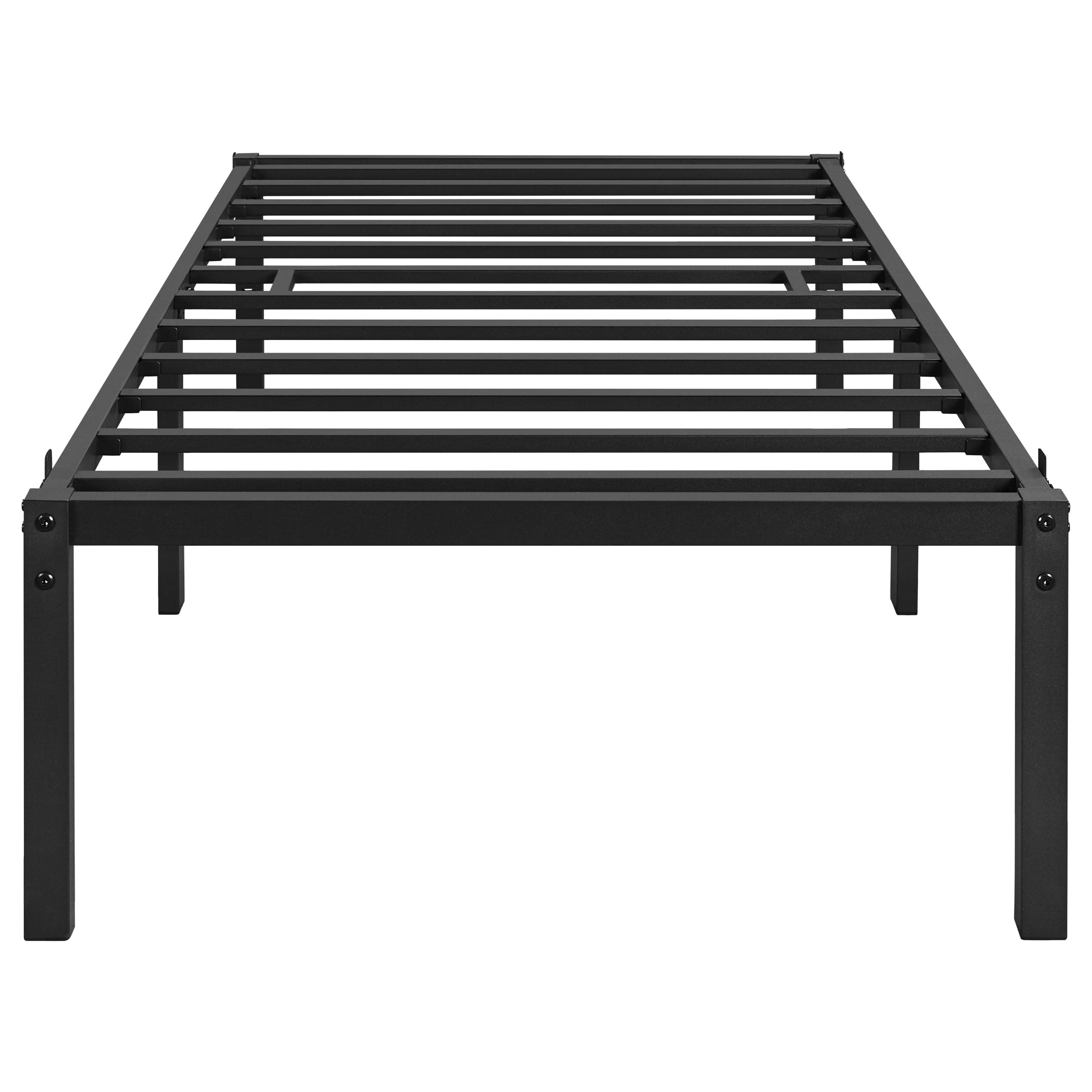 Yaheetech Bettrahmen 90 x 200 cm Metallbett Bettgestell aus Metall, Modern Jugendbett mit Lattenrost, Doppelbett Einzelbett Schwarz 41cm H