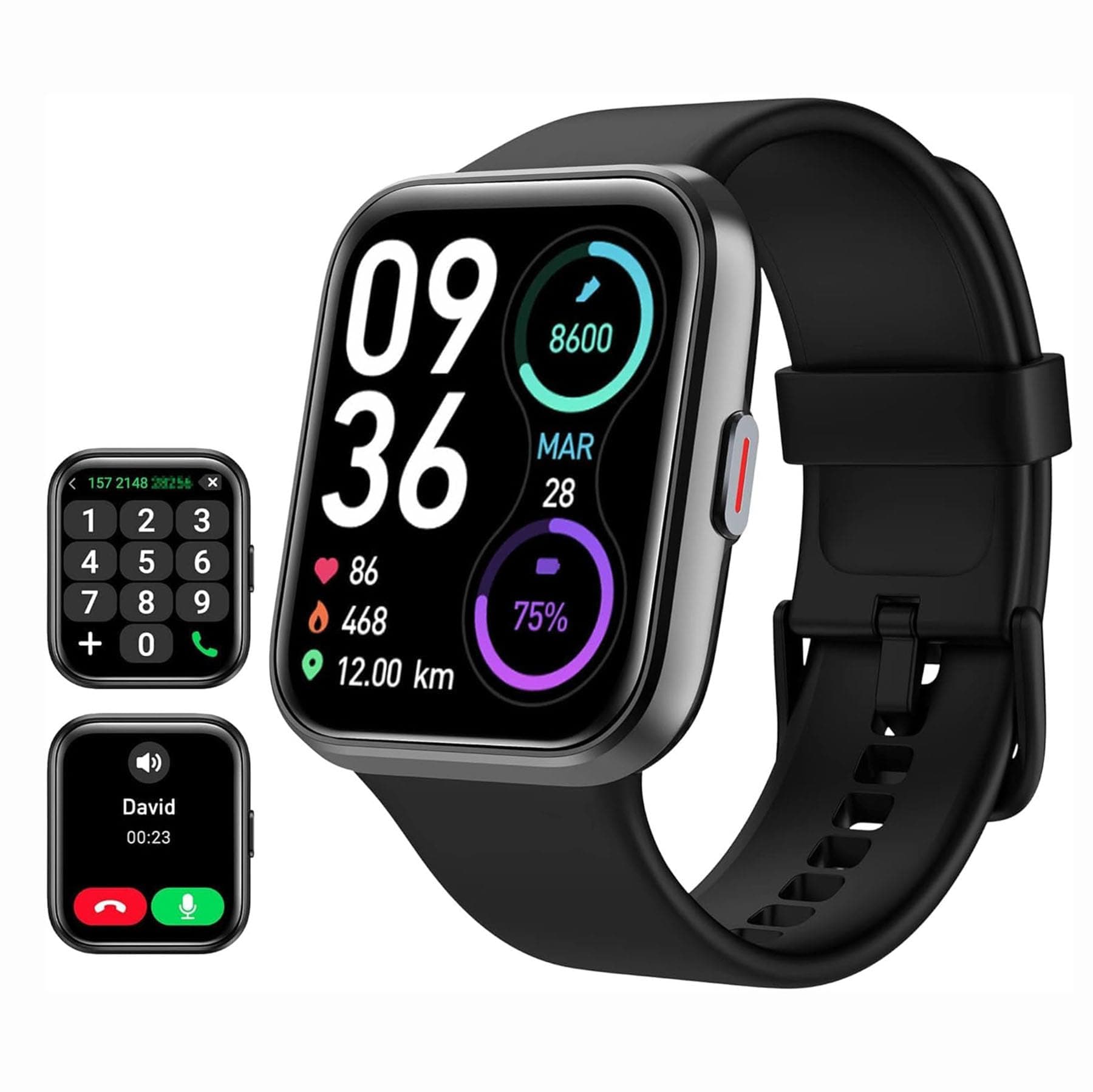 Tensky Reloj Inteligente Hombre con Llamadas y Voz de Alexa, Whatsapp Notificaciones, 1.85" Smartwatch Hombre 110 Modos Deportes 3 ATM SpO2/Pulsómetro/Monitor de Sueño Pulsera para iPhone Android