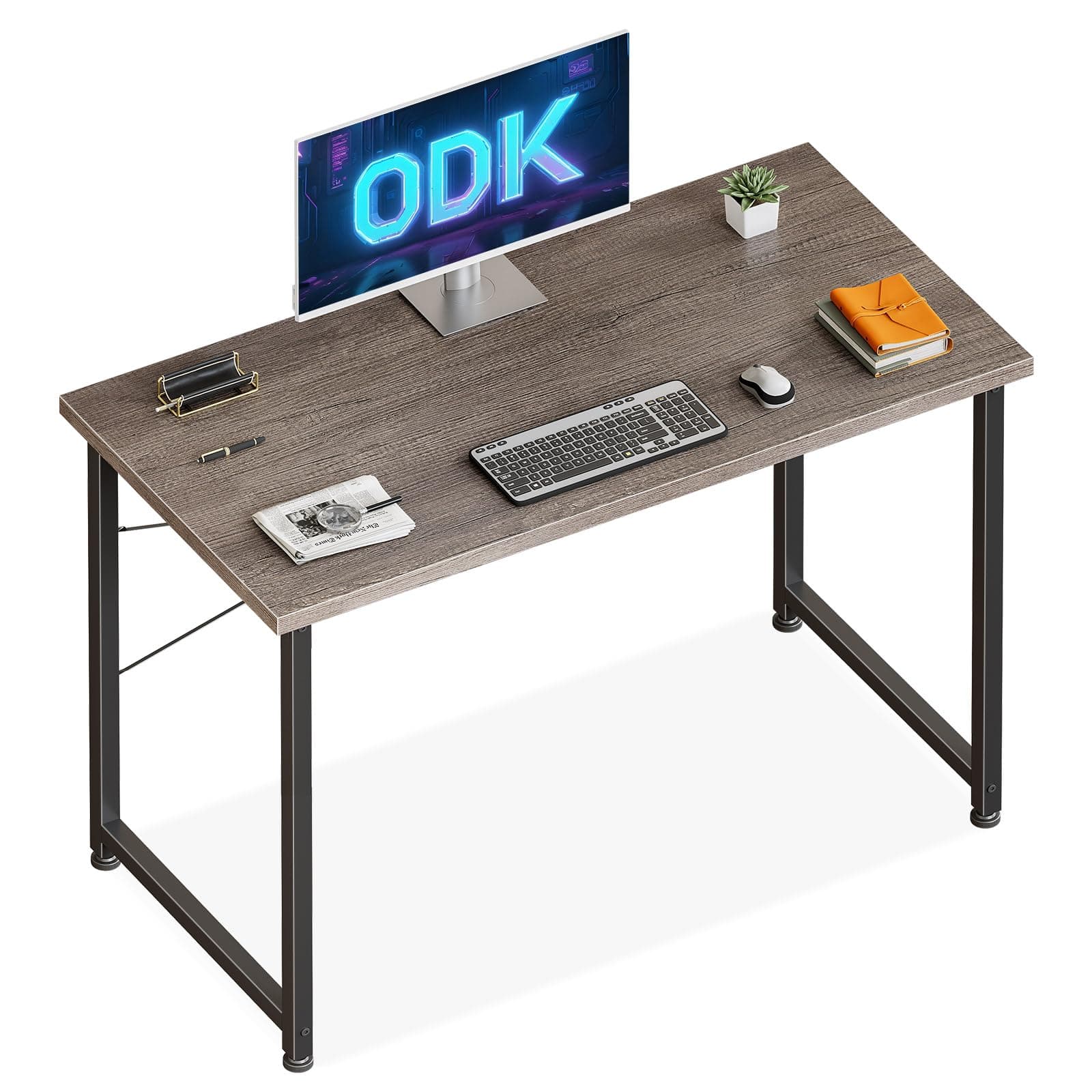 ODK Scrivania per Computer, 100x48cm Scrivania da Ufficio, Scrivanie Adatte per Camere da Letto e Soggiorni, Grigio