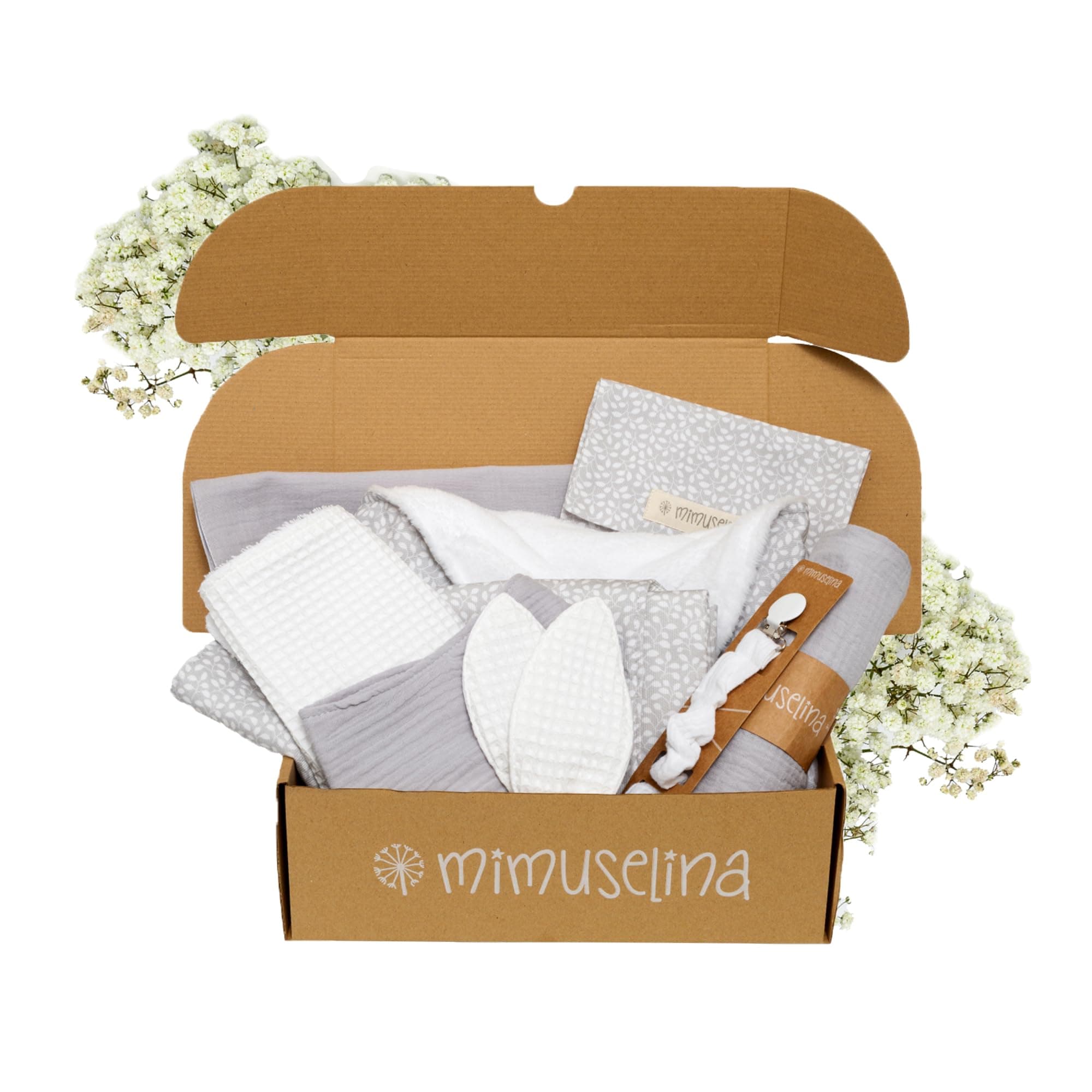 MIMUSELINA Pack Regalo Recien Nacido Niña o Niño | Cestas Bebe para Hospital o Baby Shower | Canastilla Bebe Recien Nacido Disponible en Diferentes Tamaños | Tibet, Large