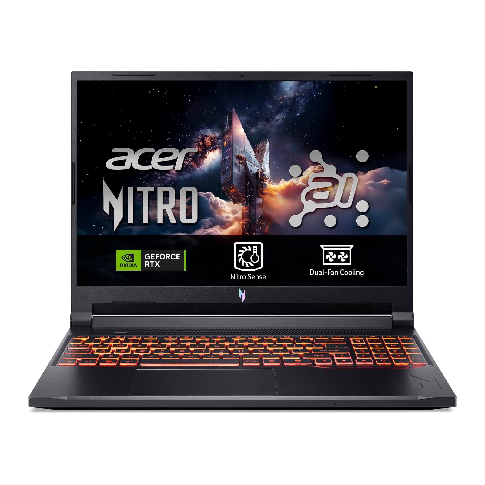 acer Nitro V 16 AI ANV16-42, Ordenador Portátil Gaming 16", WUXGA IPS (AMD Ryzen 7 260, 16 GB RAM, 512 GB SSD, NVIDIA GeForce RTX 5050, Sin Sistema Operativo) Negro, Teclado QWERTY Español