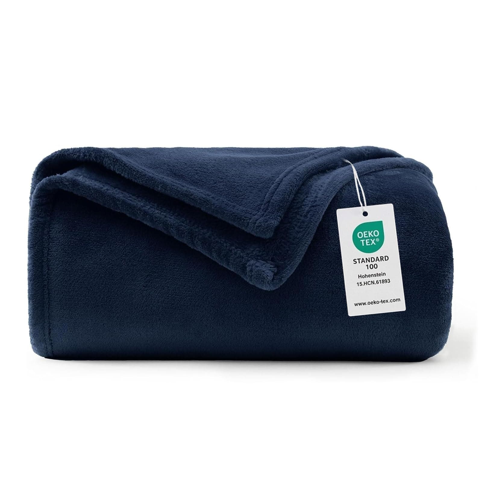 WAVVE Plaid Couverture Polaire Flanelle en Microfibre, Jeté de Canapé 130x150 Bleu Marine, Couverture lit Jete de Canape 1 Personne, Plaid Fourrure Petit Chaud et Doux en Peluche 150x130